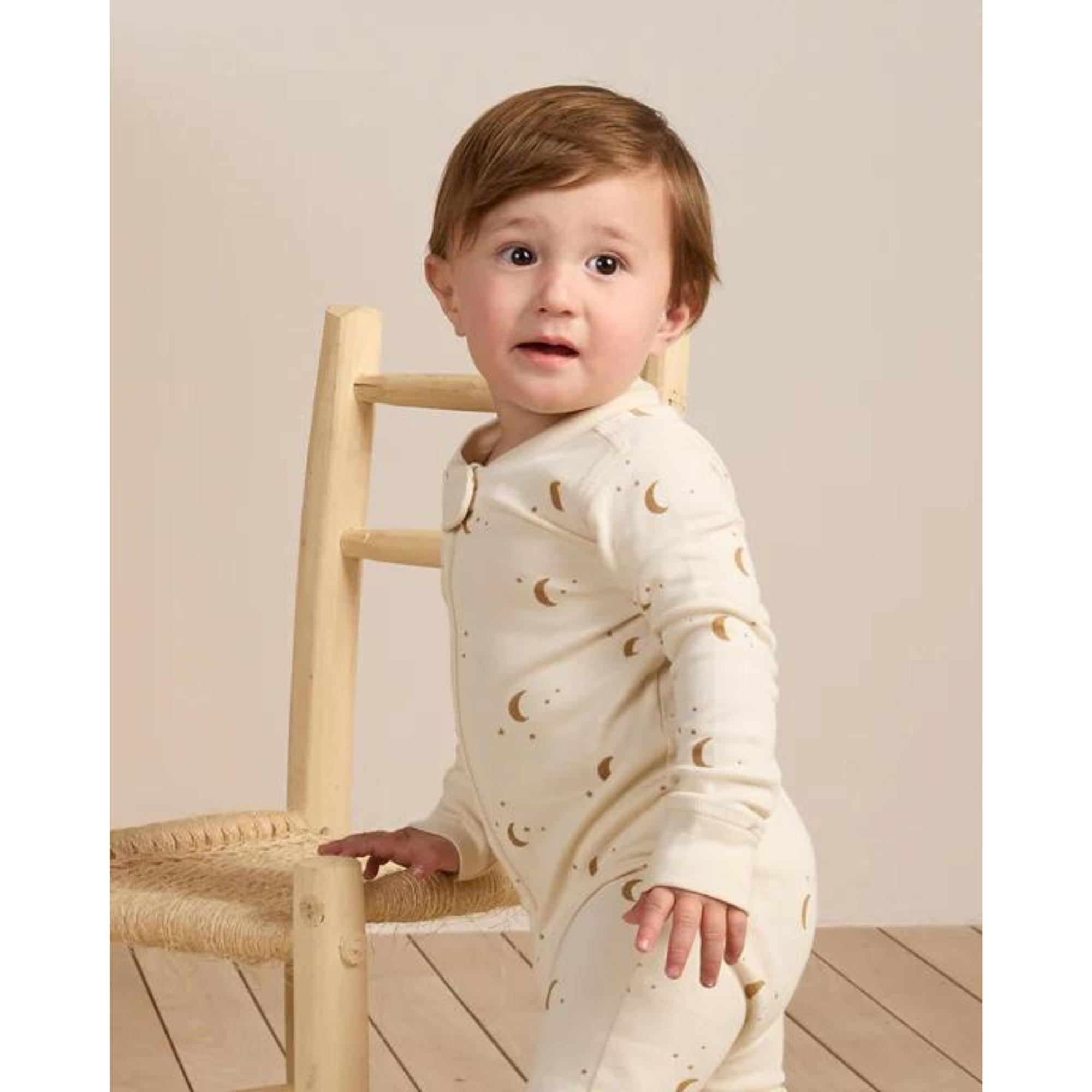 QUINCY MAE Zip Long Sleeve Sleeper - Moons