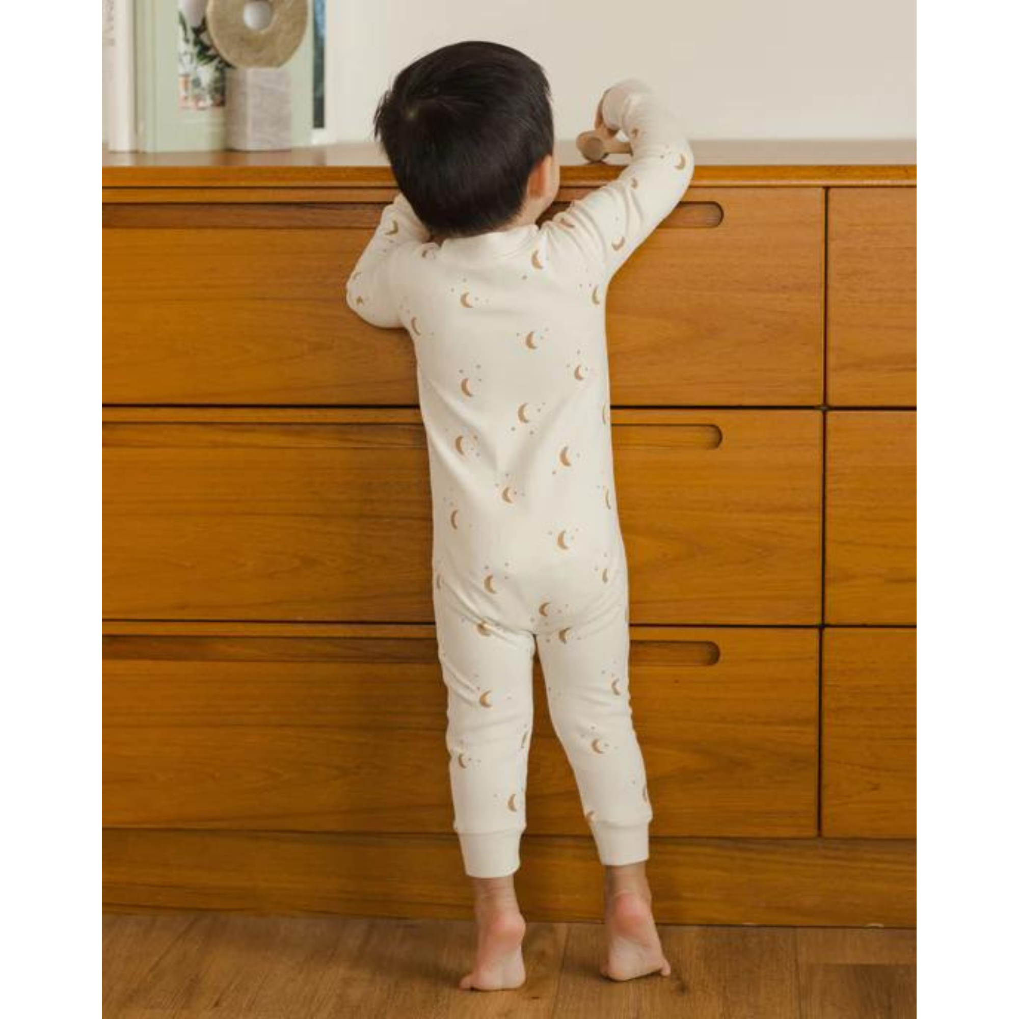 QUINCY MAE Zip Long Sleeve Sleeper - Moons