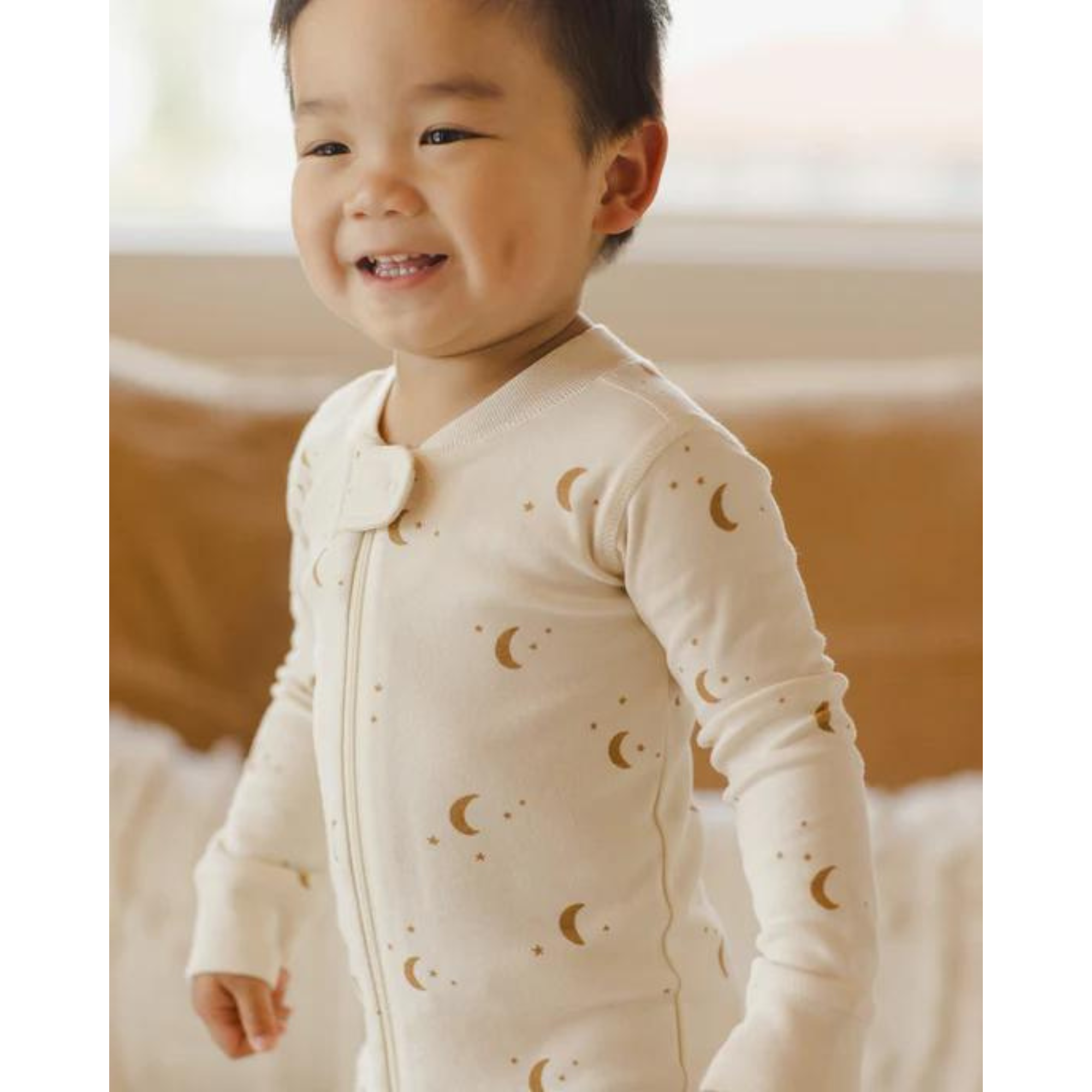 QUINCY MAE Zip Long Sleeve Sleeper - Moons
