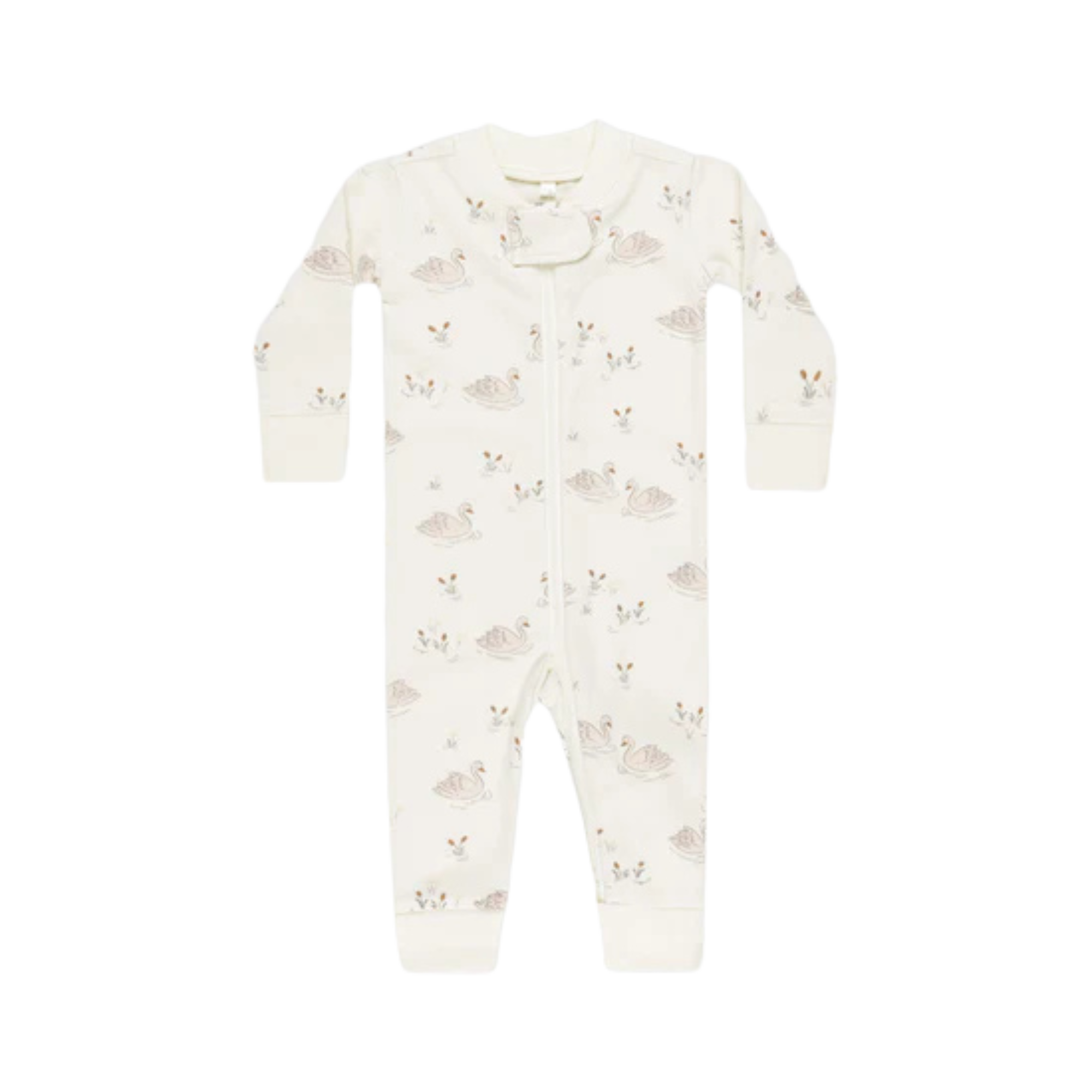 QUINCY MAE Zip Long Sleeve Sleeper - Swans