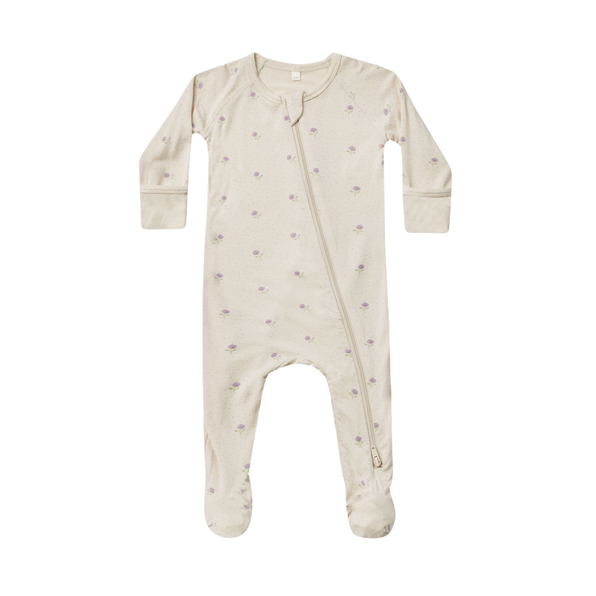 QUINCY MAE Zip Long Sleeve Sleeper - Sweet Pea