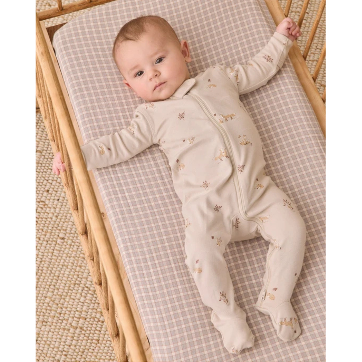 QUINCY MAE Zip Long Sleeve Sleeper Footie - Fox Land