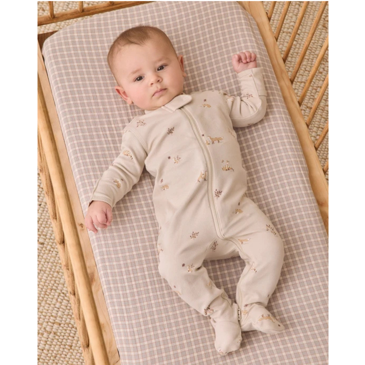 QUINCY MAE Zip Long Sleeve Sleeper Footie - Fox Land