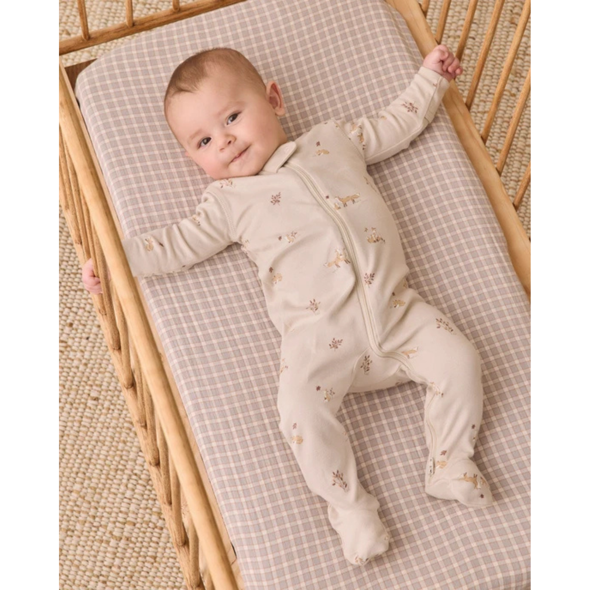QUINCY MAE Zip Long Sleeve Sleeper Footie - Fox Land