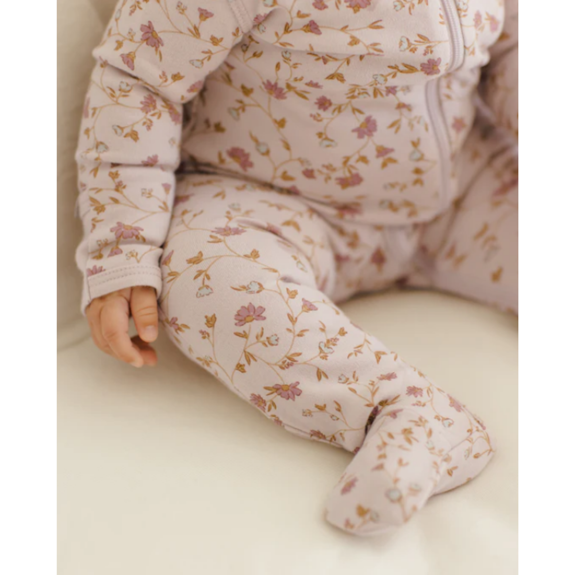 QUINCY MAE Grenouillère à manches longues zippée - Jardin