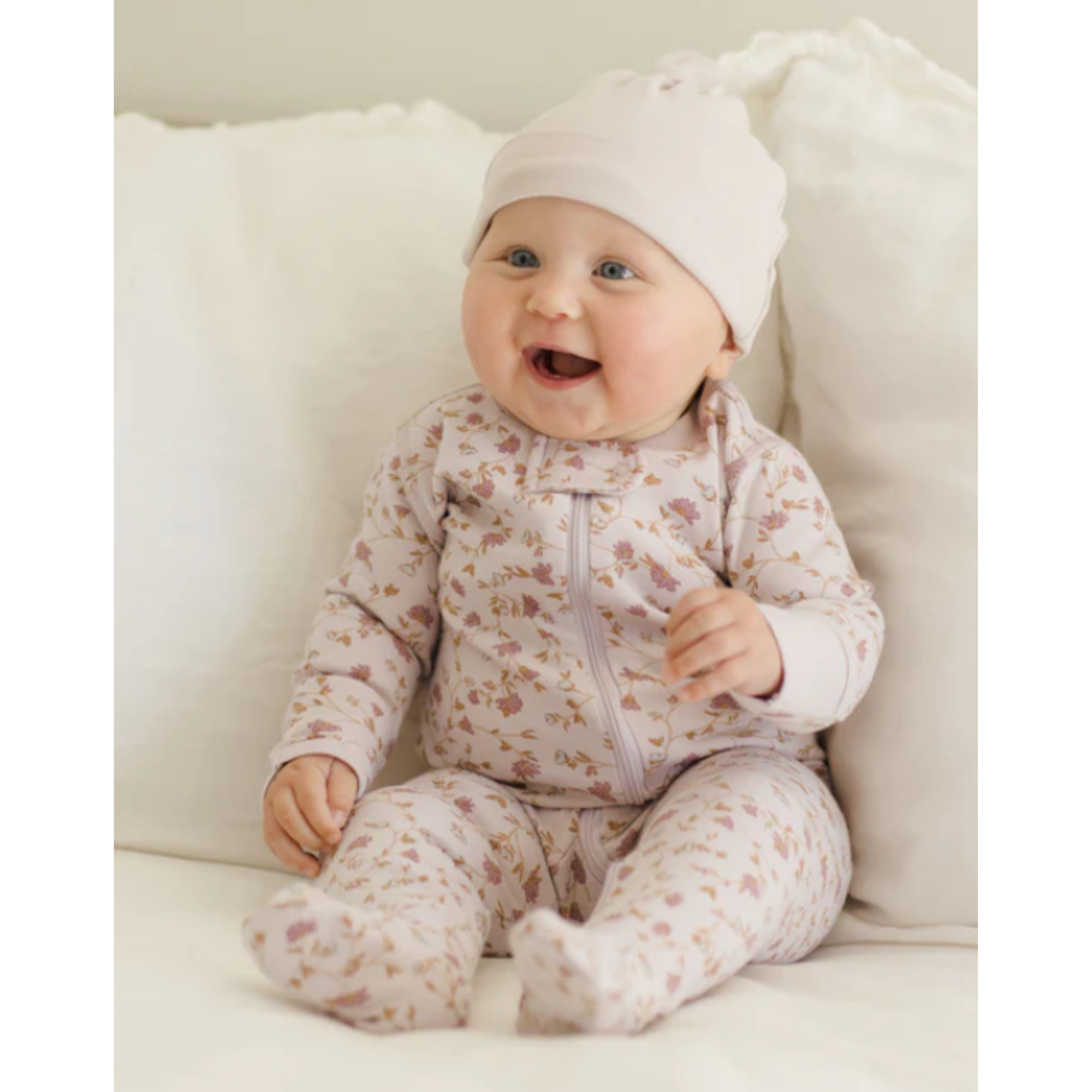 QUINCY MAE Grenouillère à manches longues zippée - Jardin