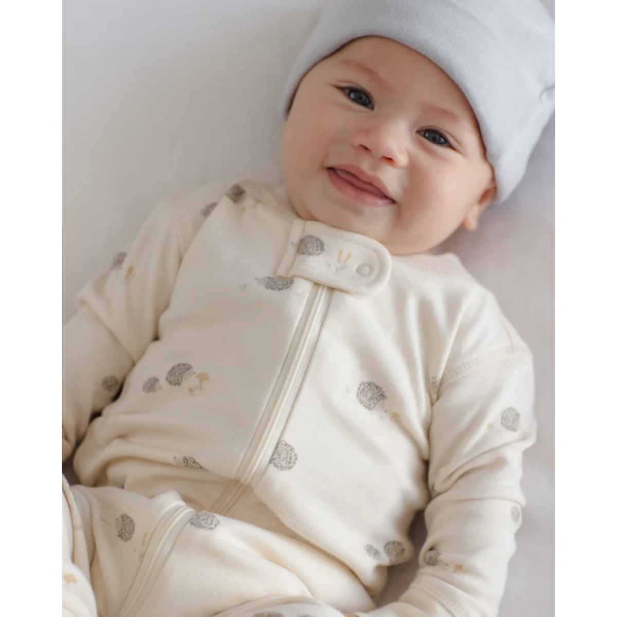 QUINCY MAE Zip Long Sleeve Sleeper - Hedgehog