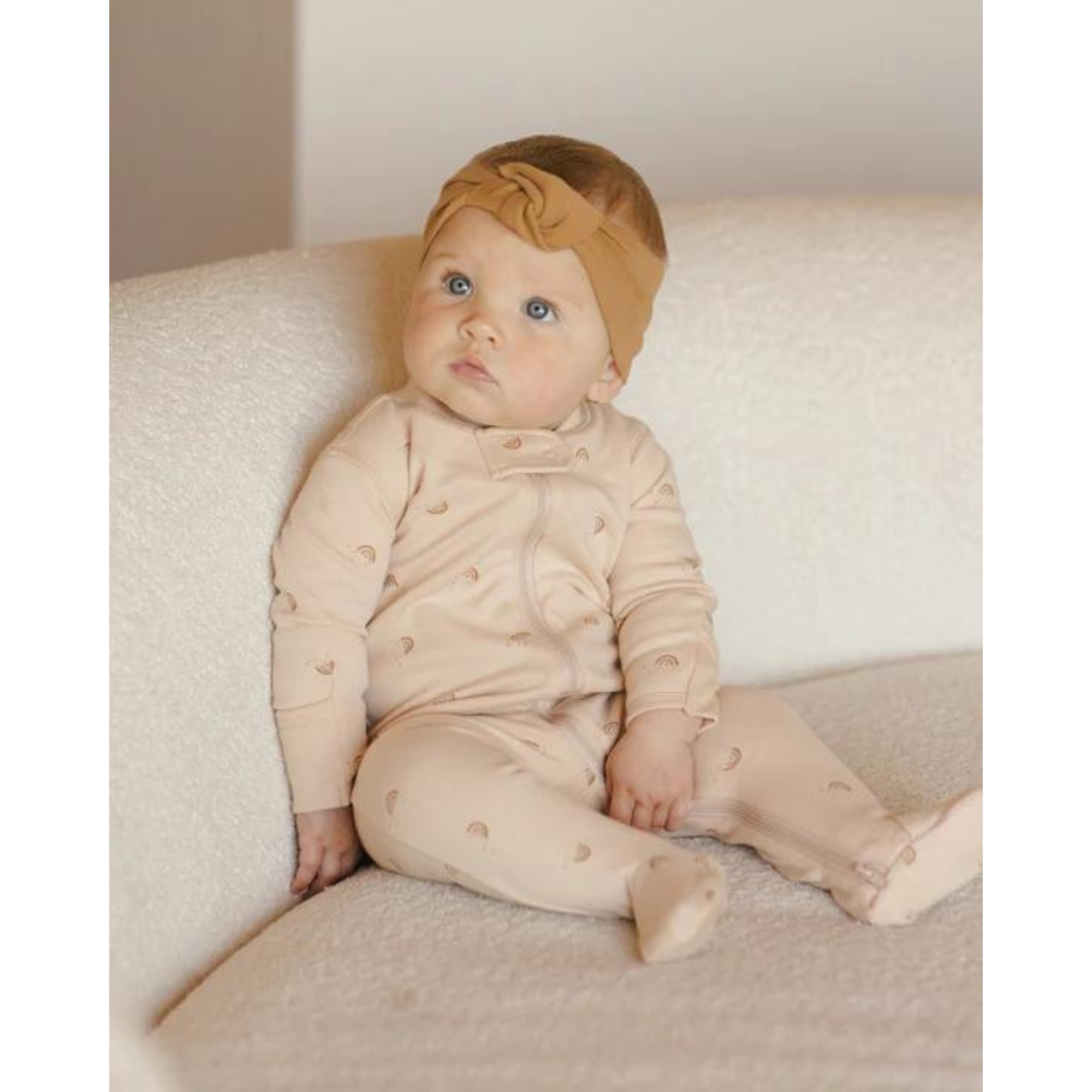 QUINCY MAE Grenouillère zippée à manches longues - Arcs-en-ciel