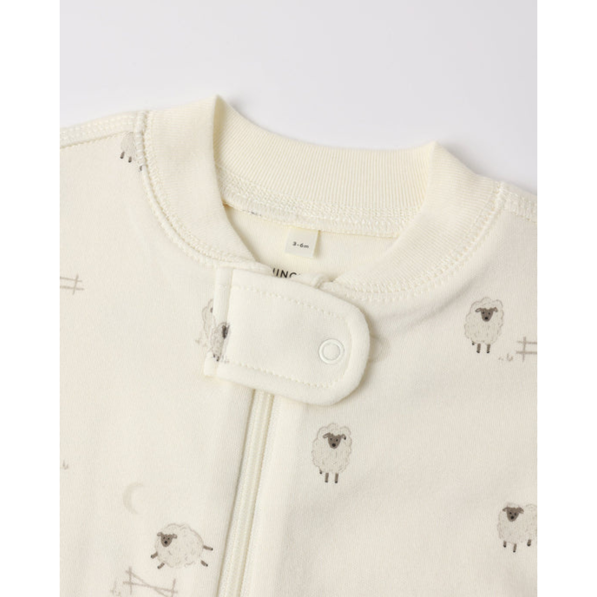 QUINCY MAE Zip Long Sleeve Sleeper Footie - Sheep