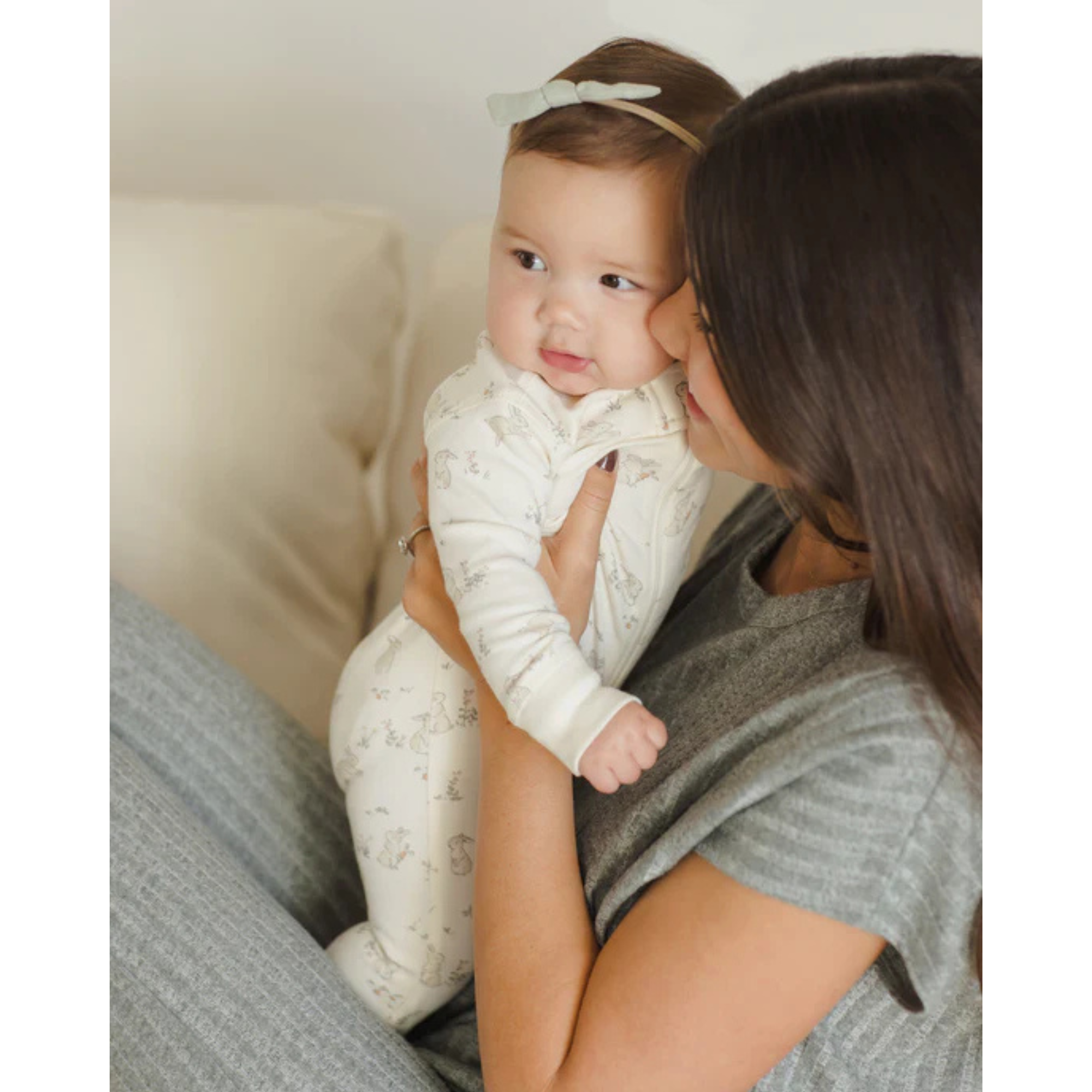 QUINCY MAE Zip Longsleeve Sleeper - Bunnies