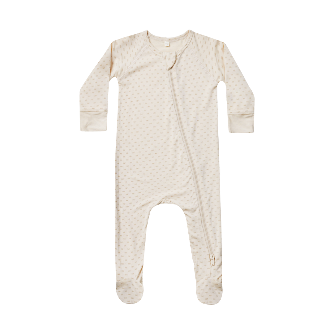 QUINCY MAE Chaussons en bambou avec fermeture éclair - Oat Check