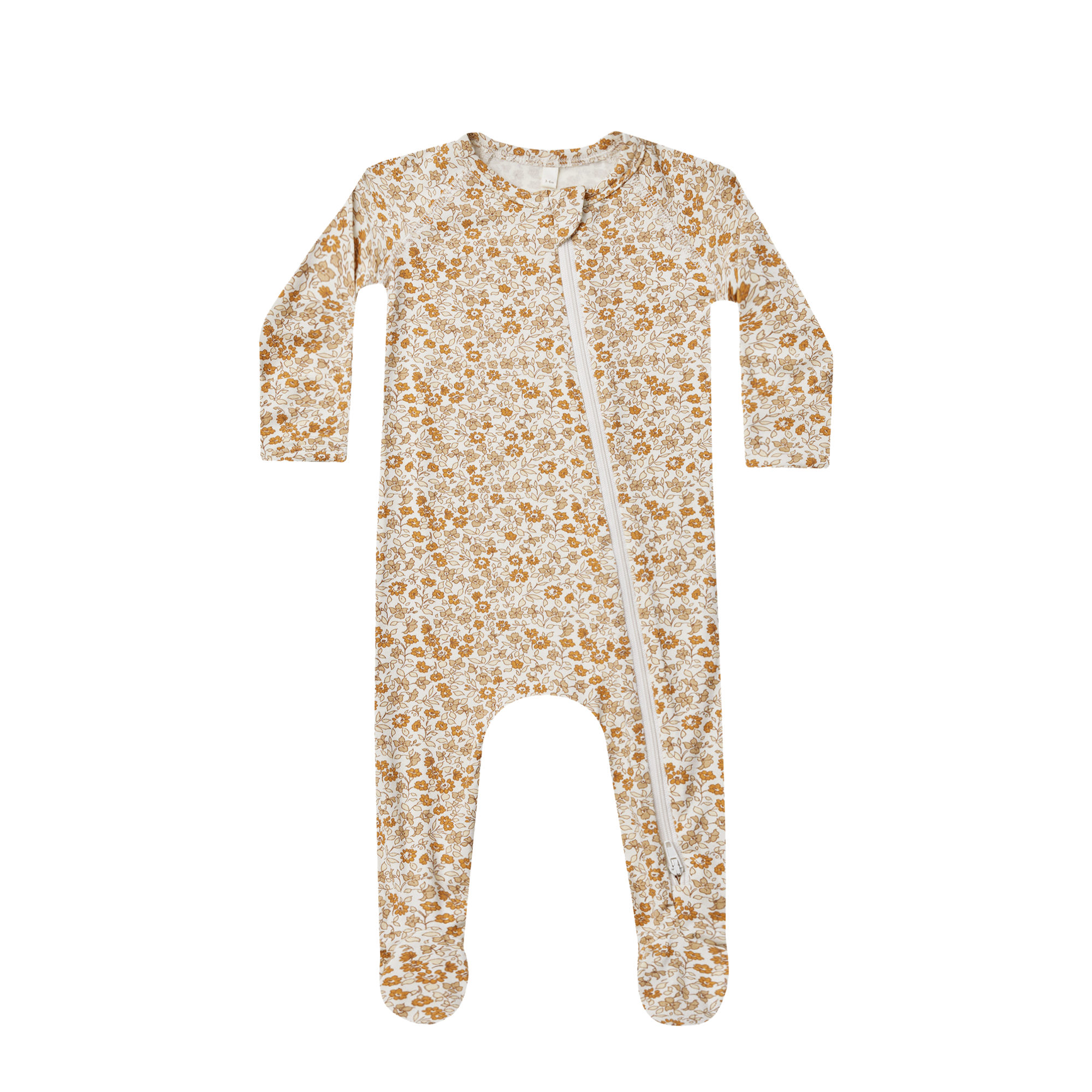 QUINCY MAE Bamboo Zip Footie - Marigold