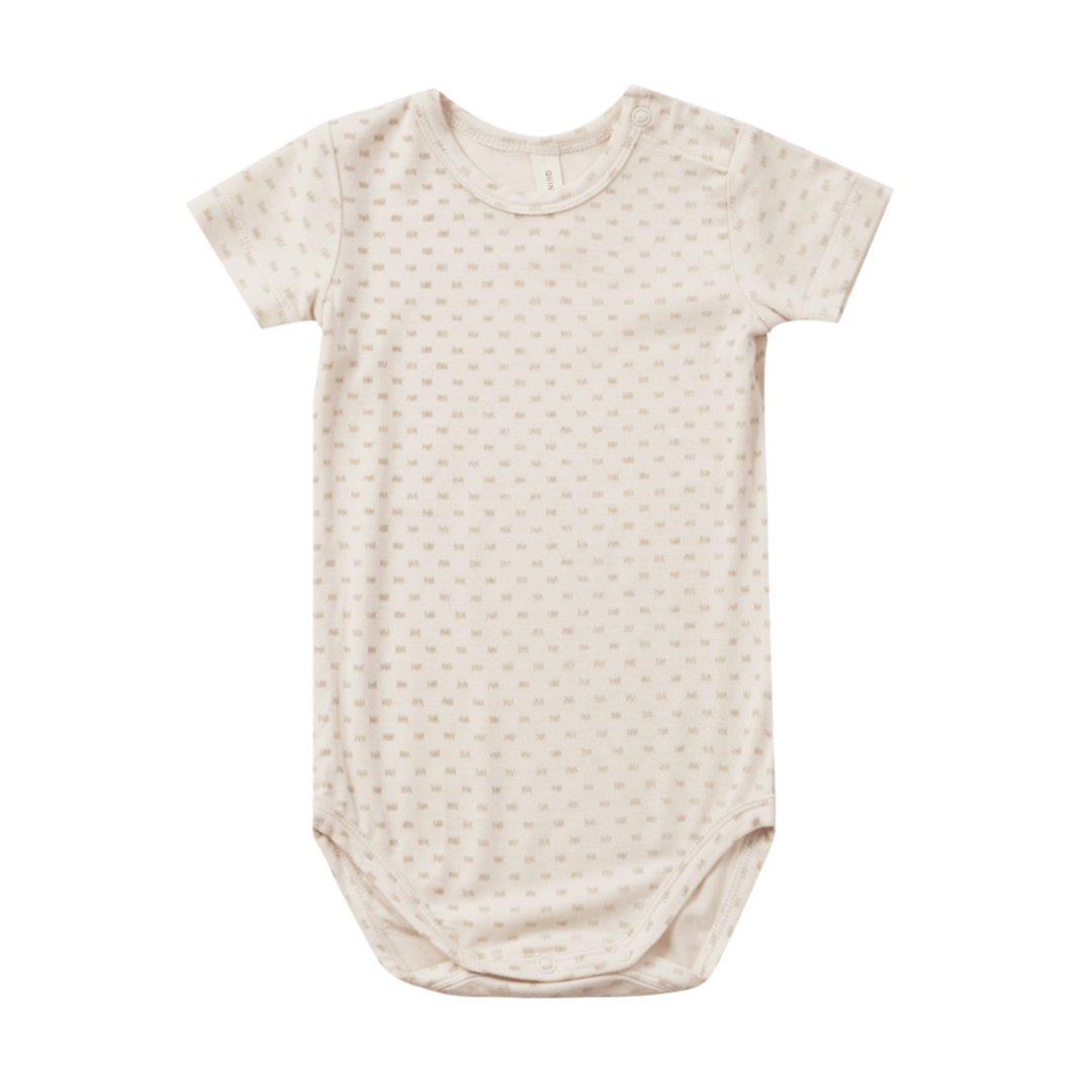 QUINCY MAE Bamboo Short Sleeve Bodysuit - Oat Check