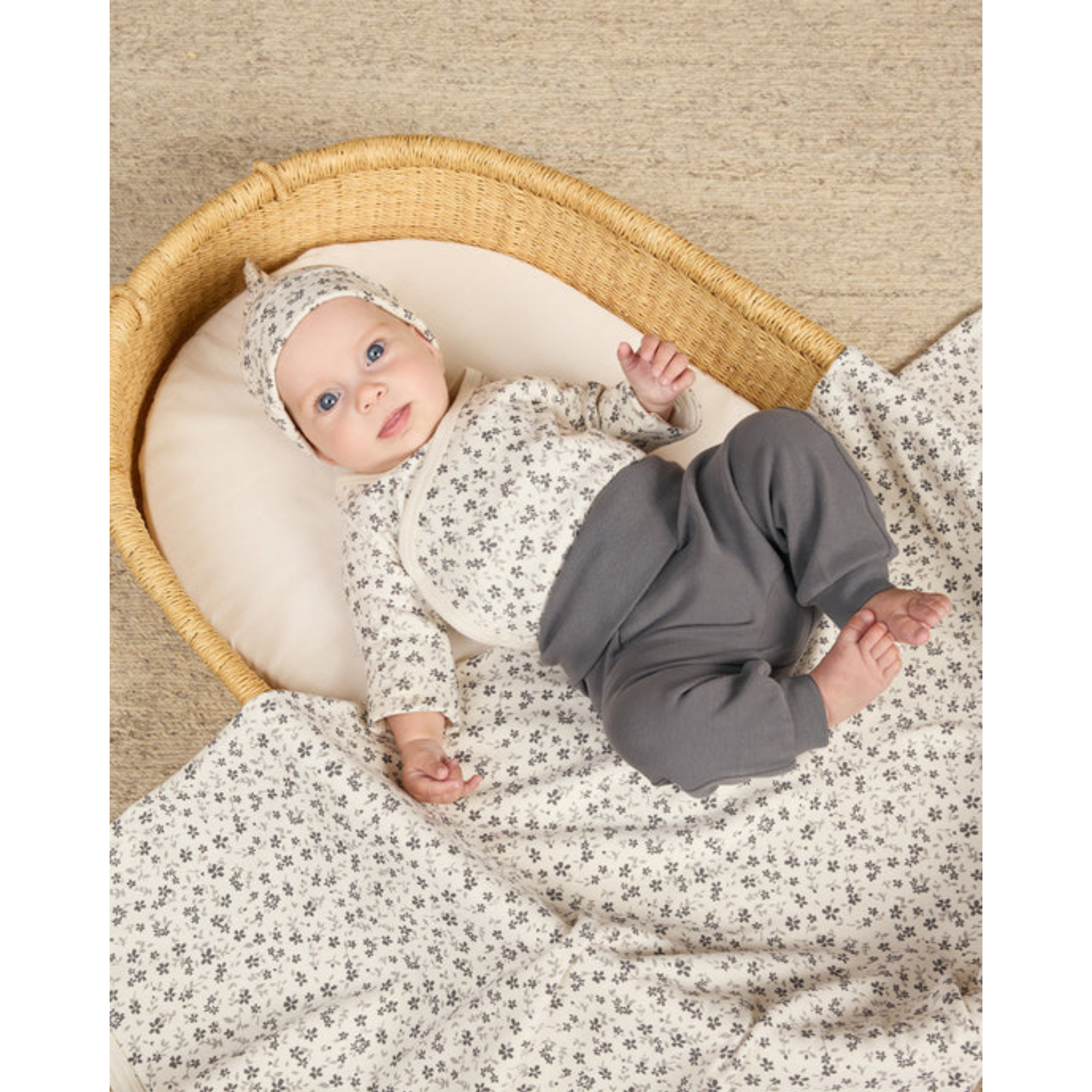 QUINCY MAE Body à boutons-pression sur le côté - Bleu fleuri