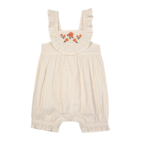 Thumbnail for RISE LITTLE EARTHLING Ruffled Straps Romper - Cream