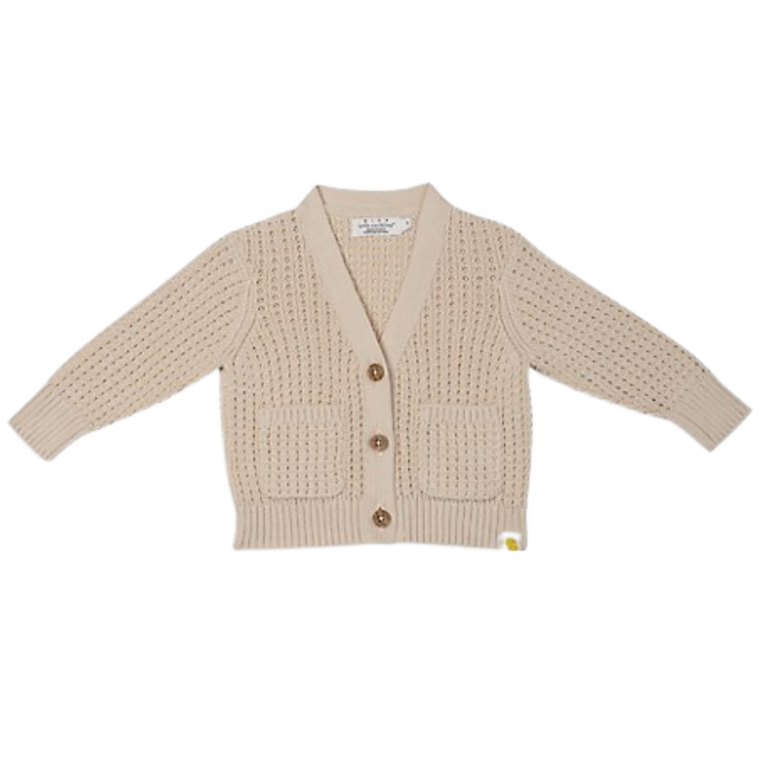RISE LITTLE EARTHLING V-Neck Cardigan - Beige