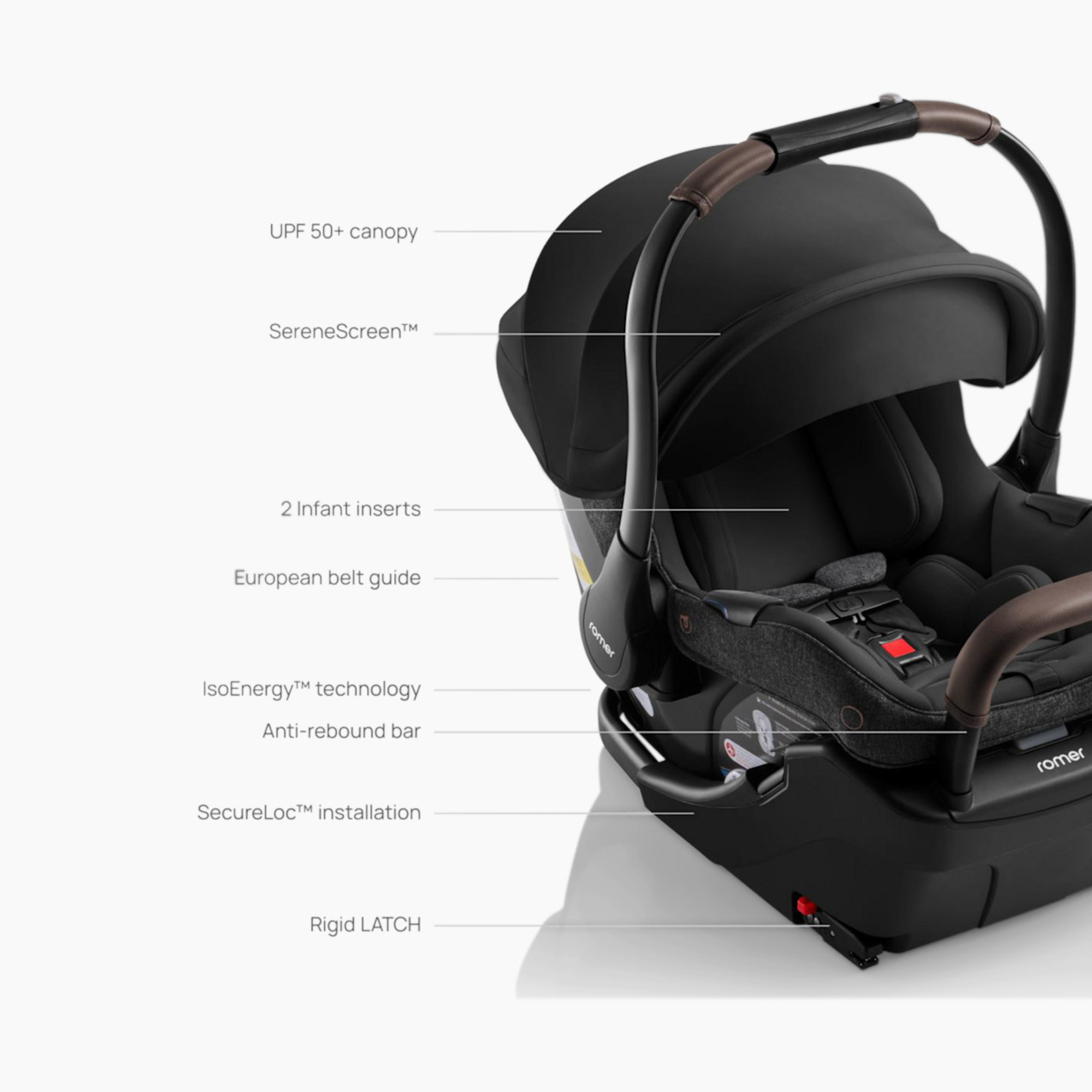 ROMER Juni Infant Car Seat with Versa Base - Peppercorn