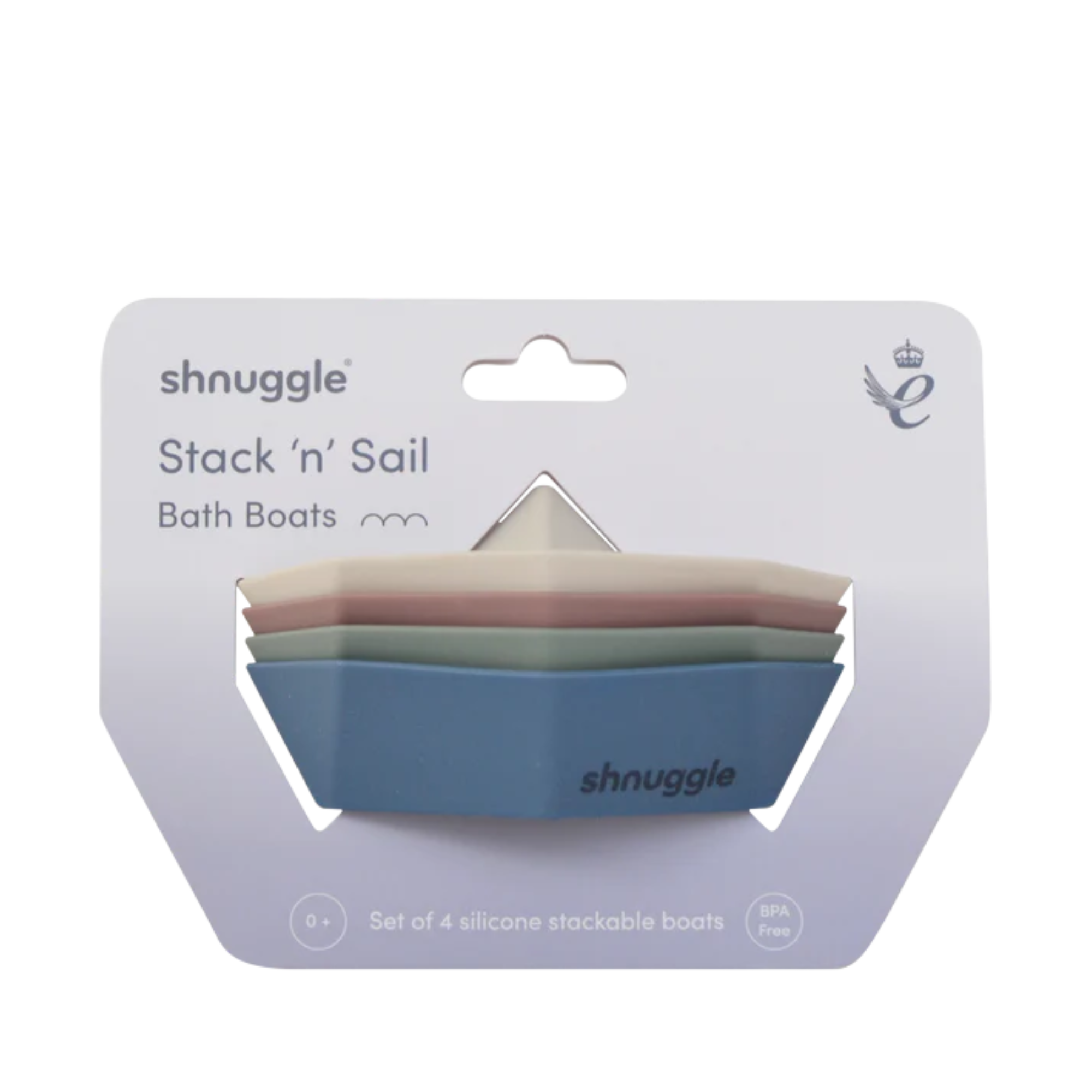 SHNUGGLE Stack and Sail Bath Boat Toys (4-Pack)