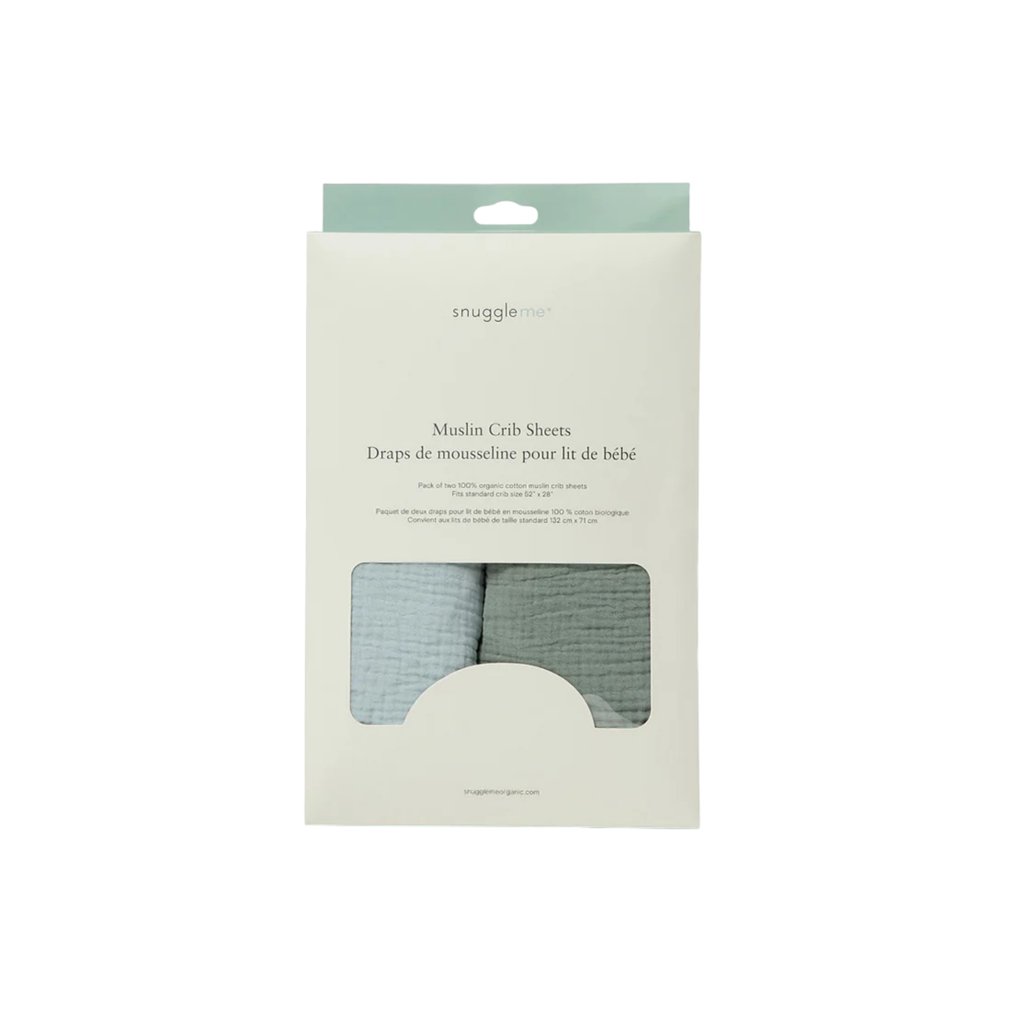 SNUGGLE ME Muslin Crib Sheets - Bluebell + Slate