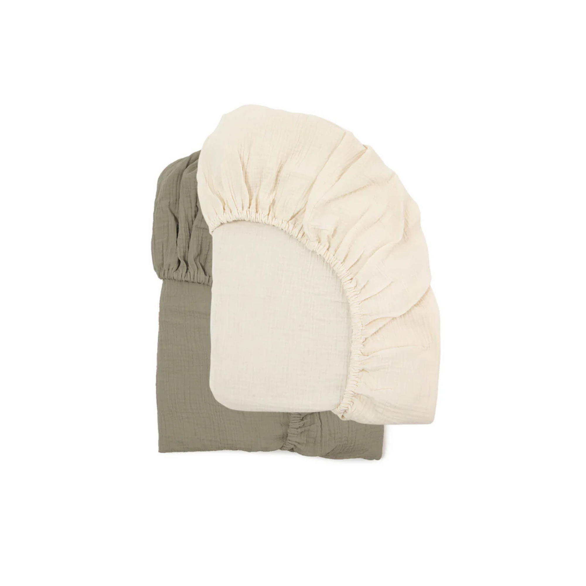 SNUGGLE ME Muslin Crib Sheets - Natural + Birch