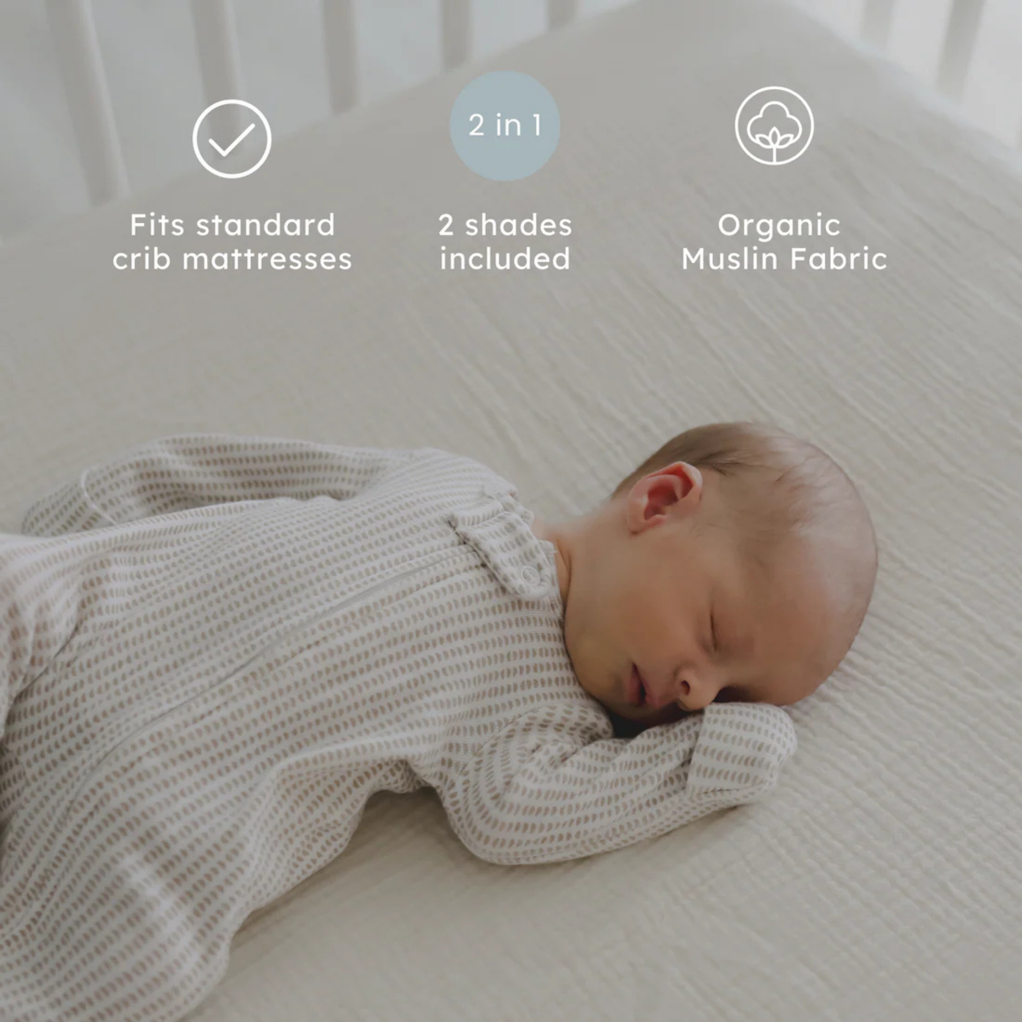 SNUGGLE ME Muslin Crib Sheets - Natural + Birch