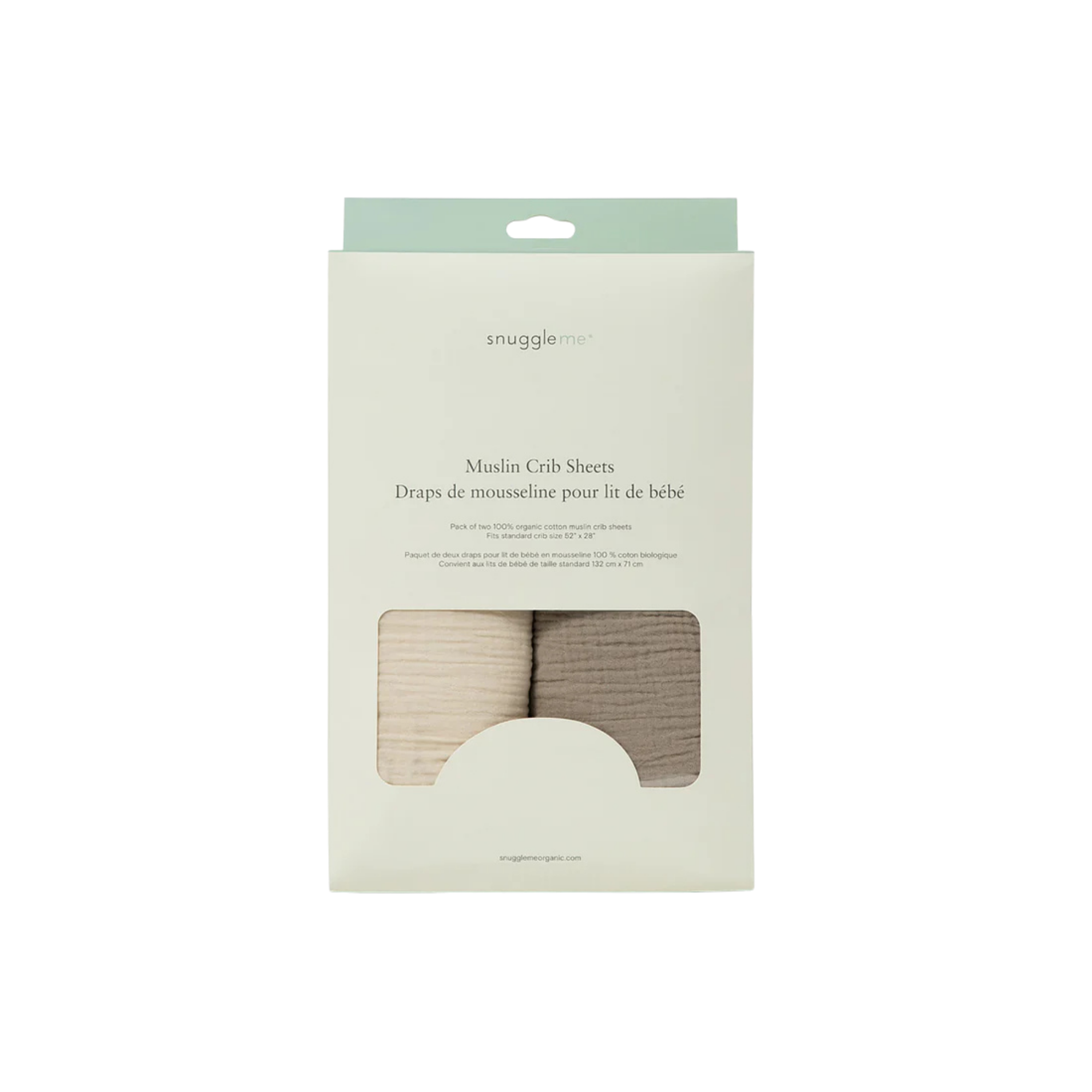 SNUGGLE ME Muslin Crib Sheets - Natural + Birch