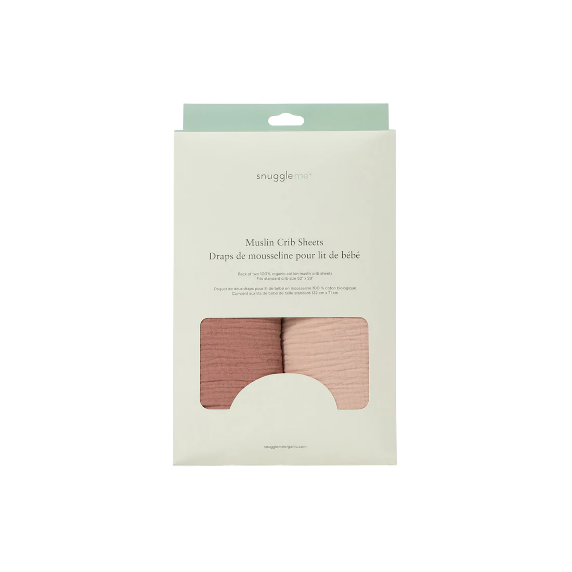 SNUGGLE ME Muslin Crib Sheets - Petal + Gumdrop
