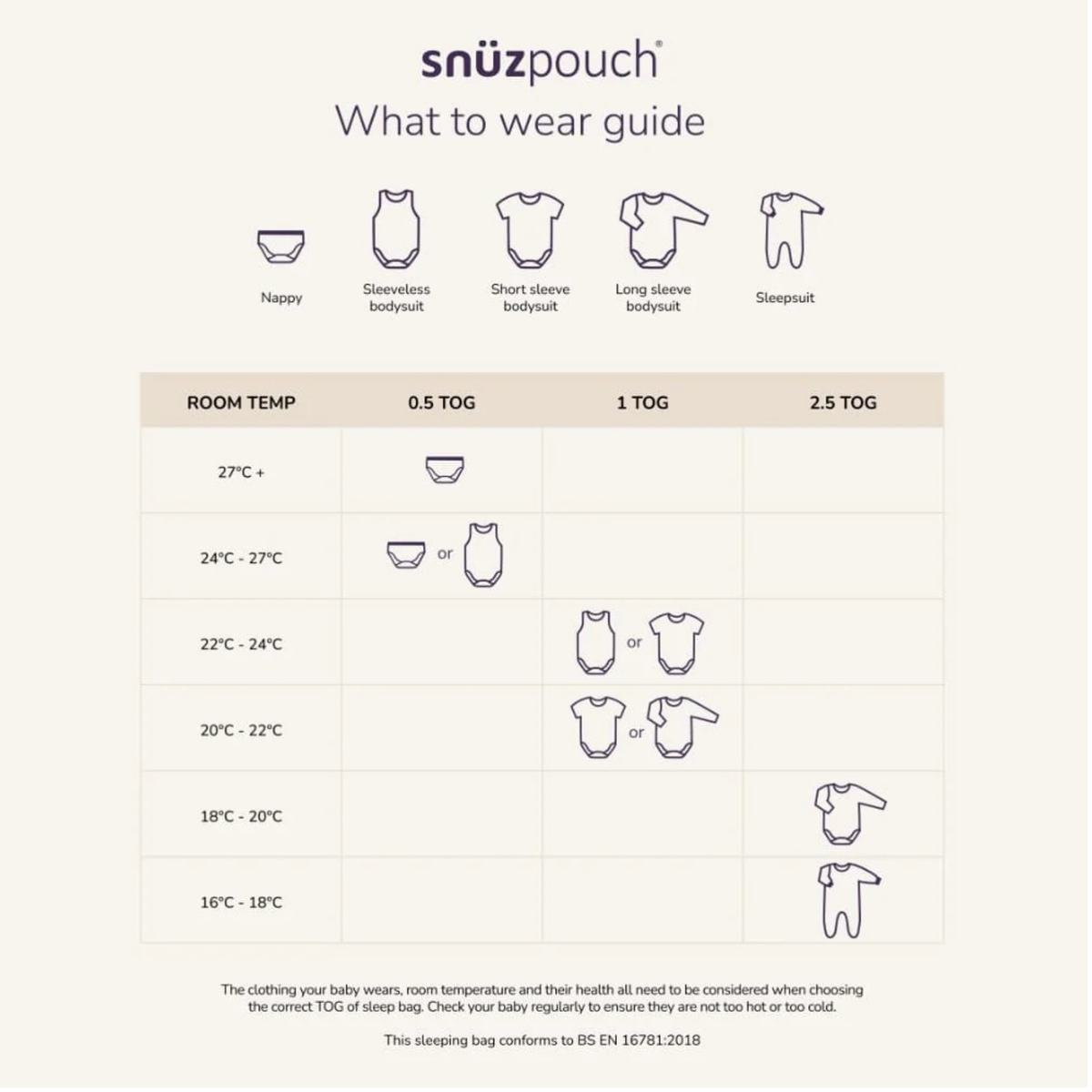 SNUZ SnuzPouch Sleeping Bag - Cashmere/Cross