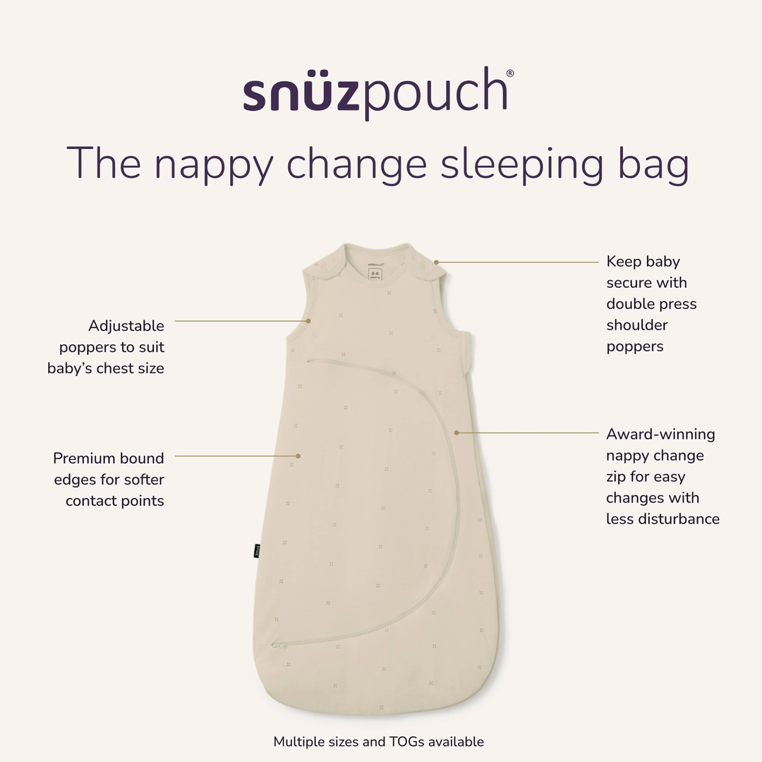 SNUZ SnuzPouch Sleeping Bag - Cashmere/Cross