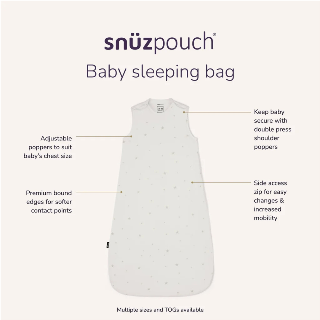 SNUZ SnuzPouch Sleeping Bag - White/Star