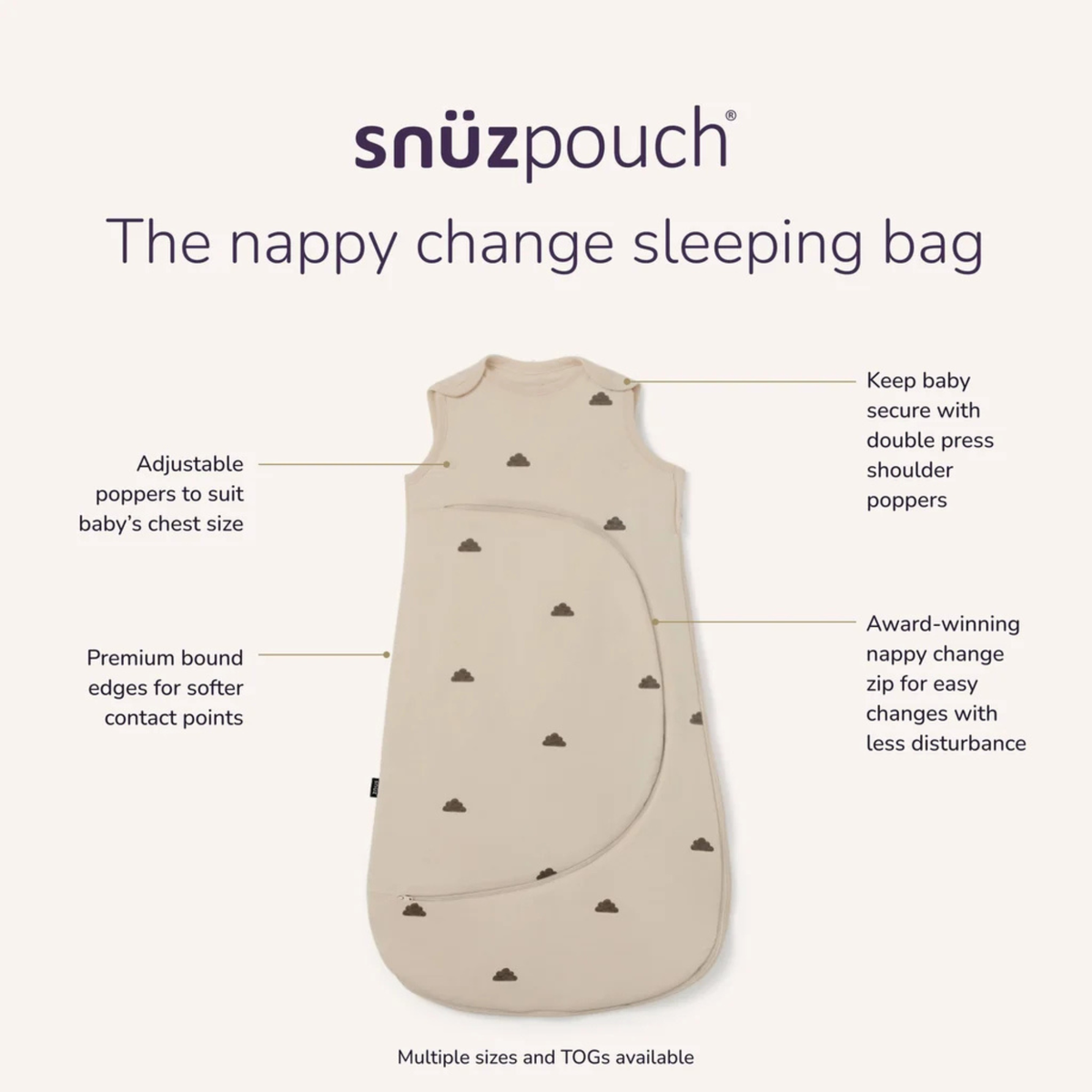 SNUZ SnuzPouch Sleeping Bag - Sand/Cloud