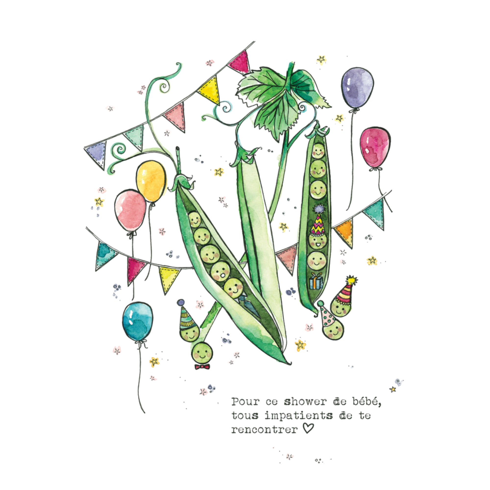 STEPHANIE RENIERE Petit Pois Card - Pour ton Shower (FR)