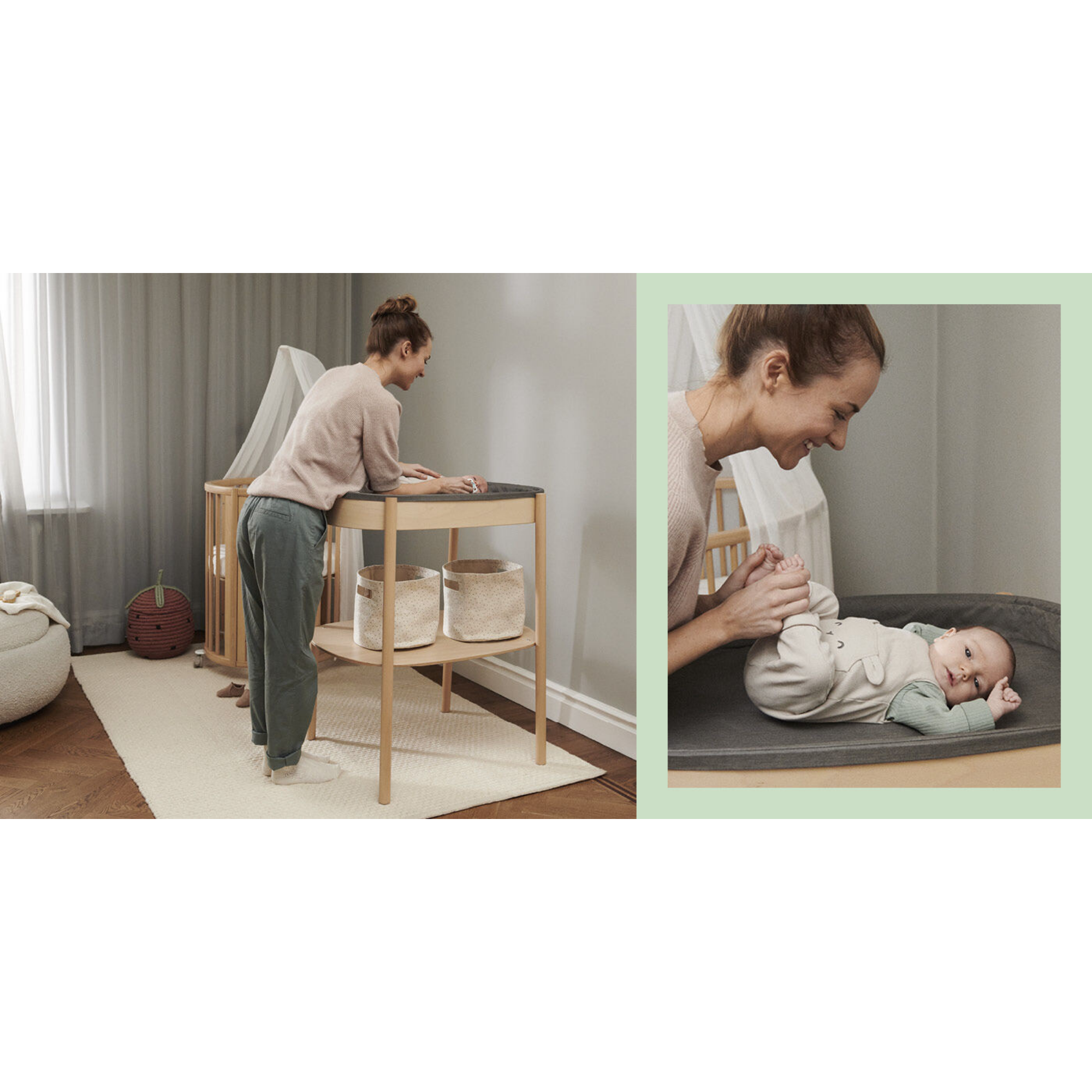 STOKKE Sleepi Changing Table Shelf Basket - Grey