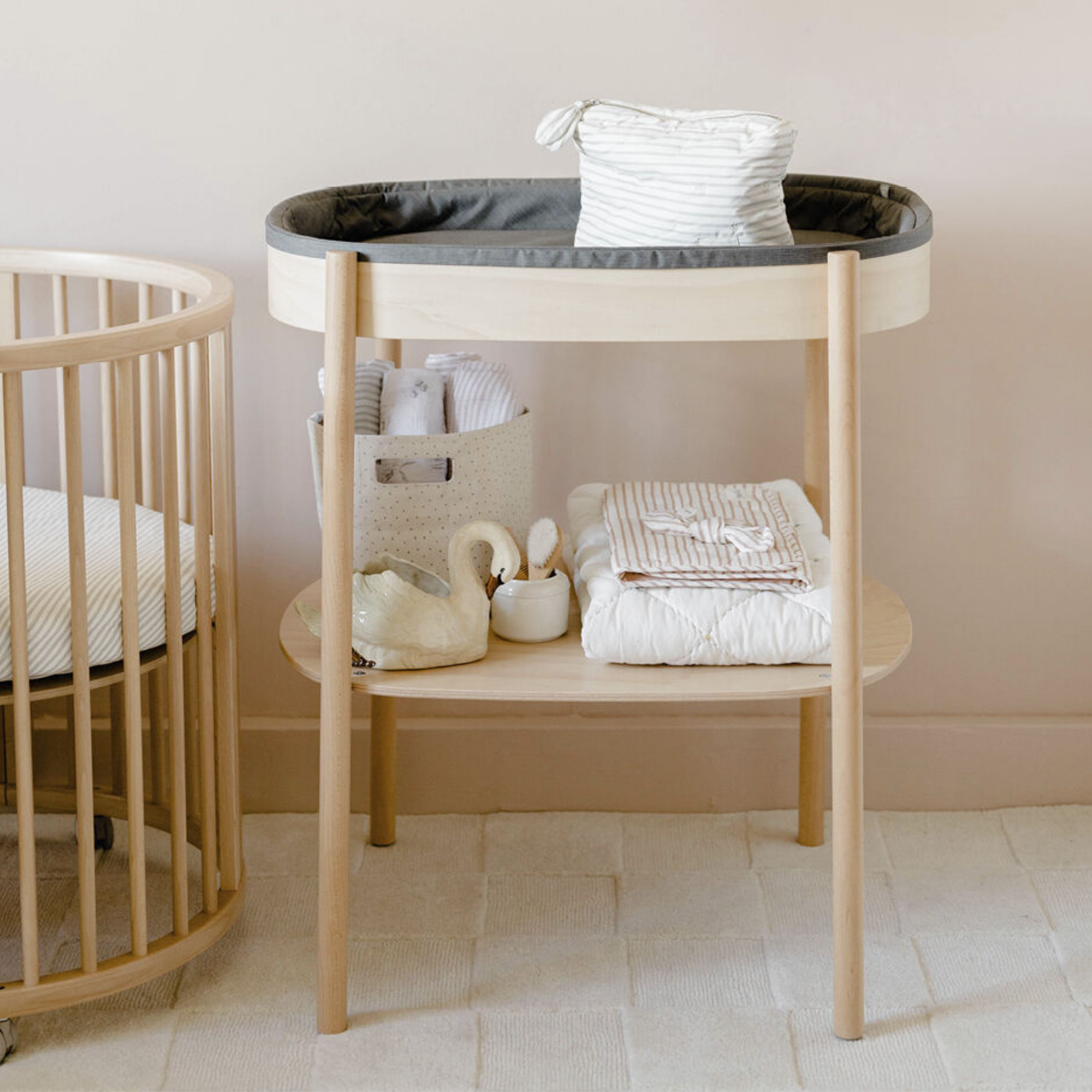 STOKKE Sleepi Changing Table Shelf Basket - Grey