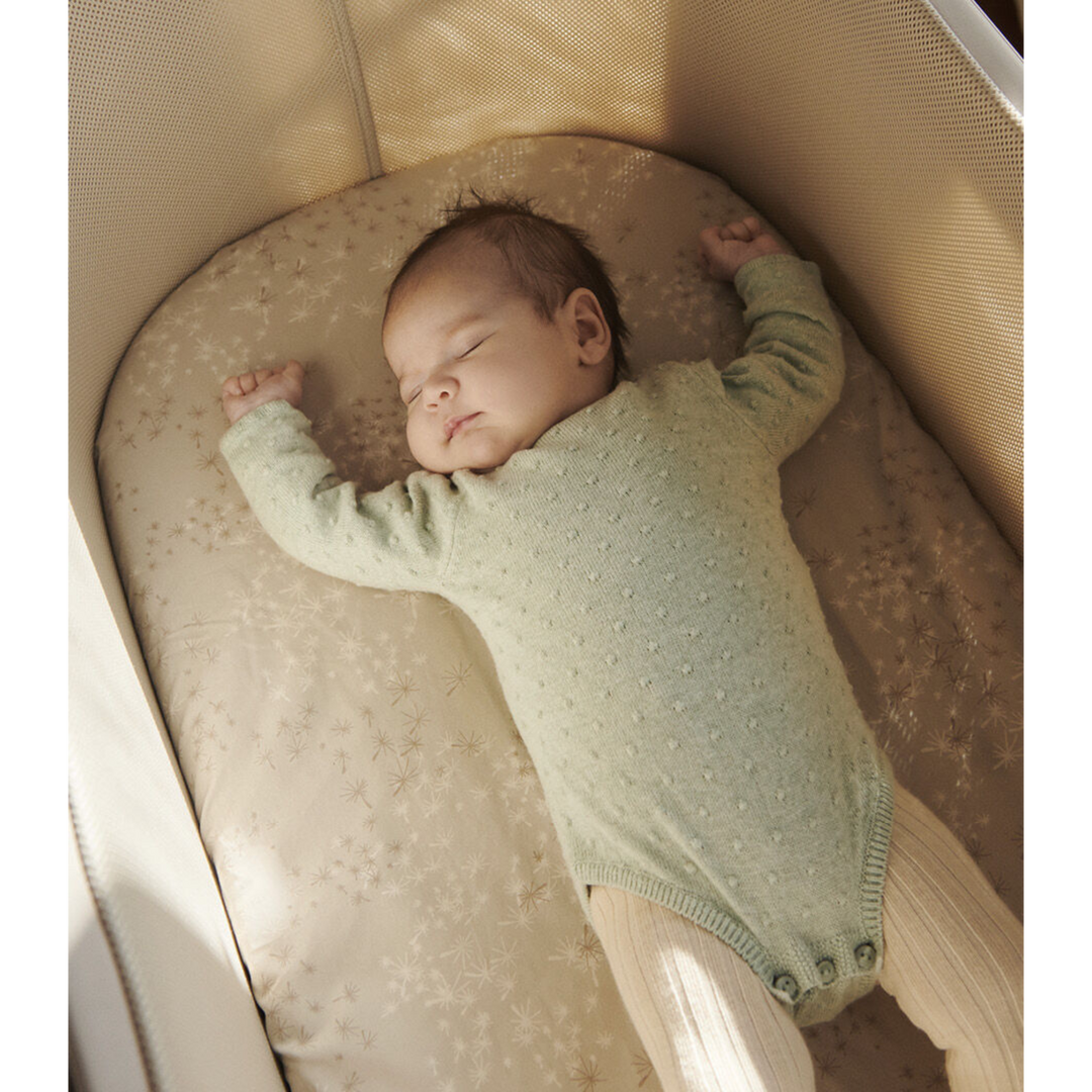 STOKKE Snoozi Fitted Sheet (2-Pack) - Dandelion Beige/Vanilla Cream