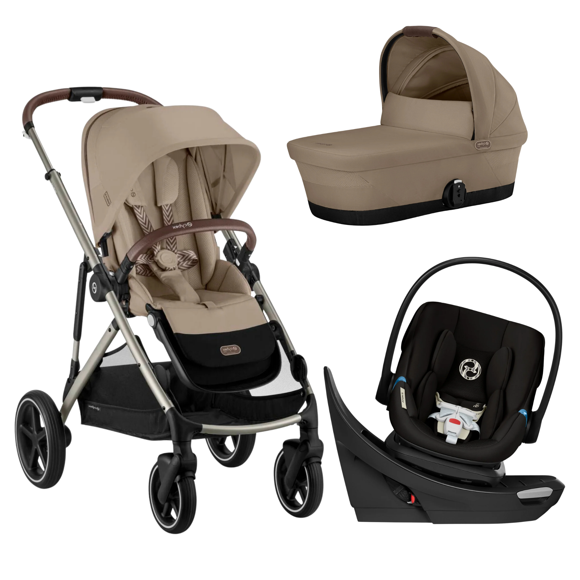 CYBEX Gazelle S + Cot + Aton G Swivel Travel System
