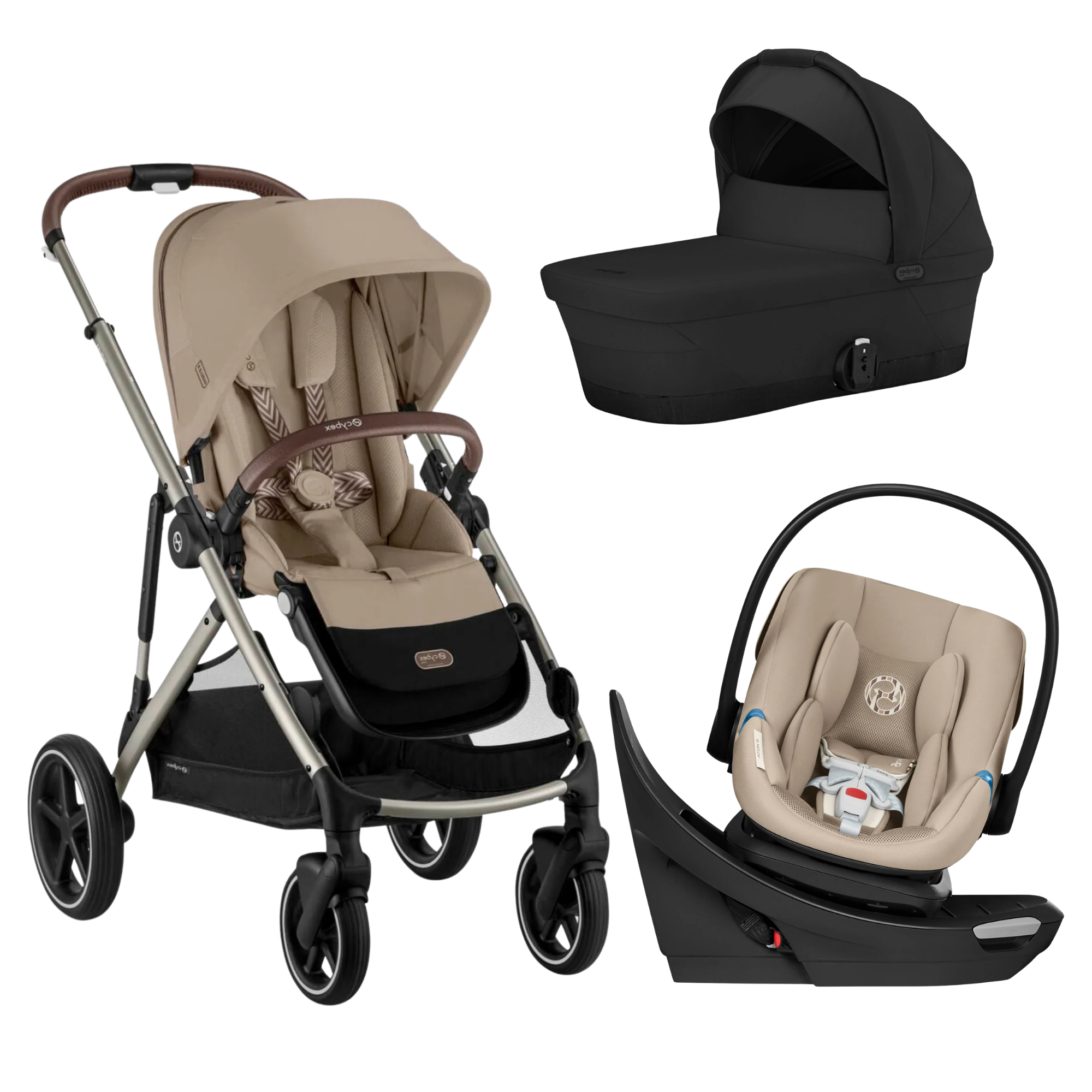 CYBEX Gazelle S + Cot + Aton G Swivel Travel System