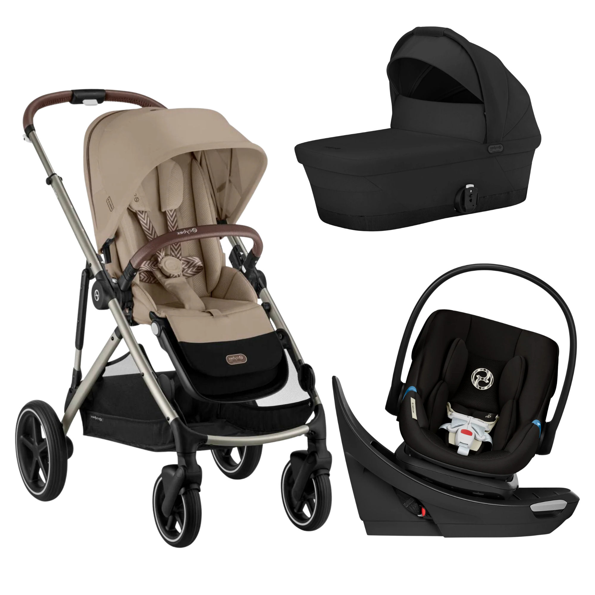 CYBEX Gazelle S + Cot + Aton G Swivel Travel System