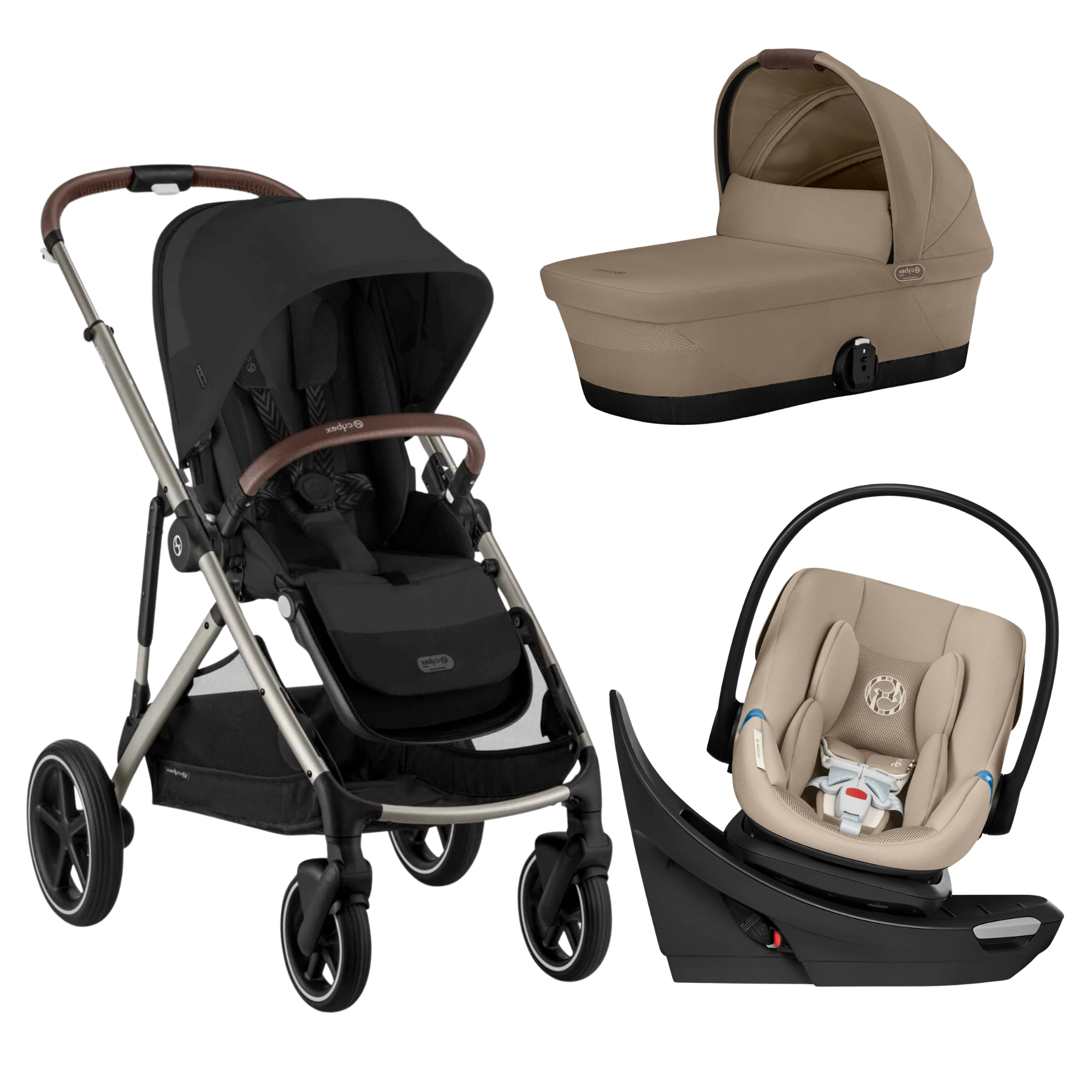 CYBEX Gazelle S + Cot + Aton G Swivel Travel System