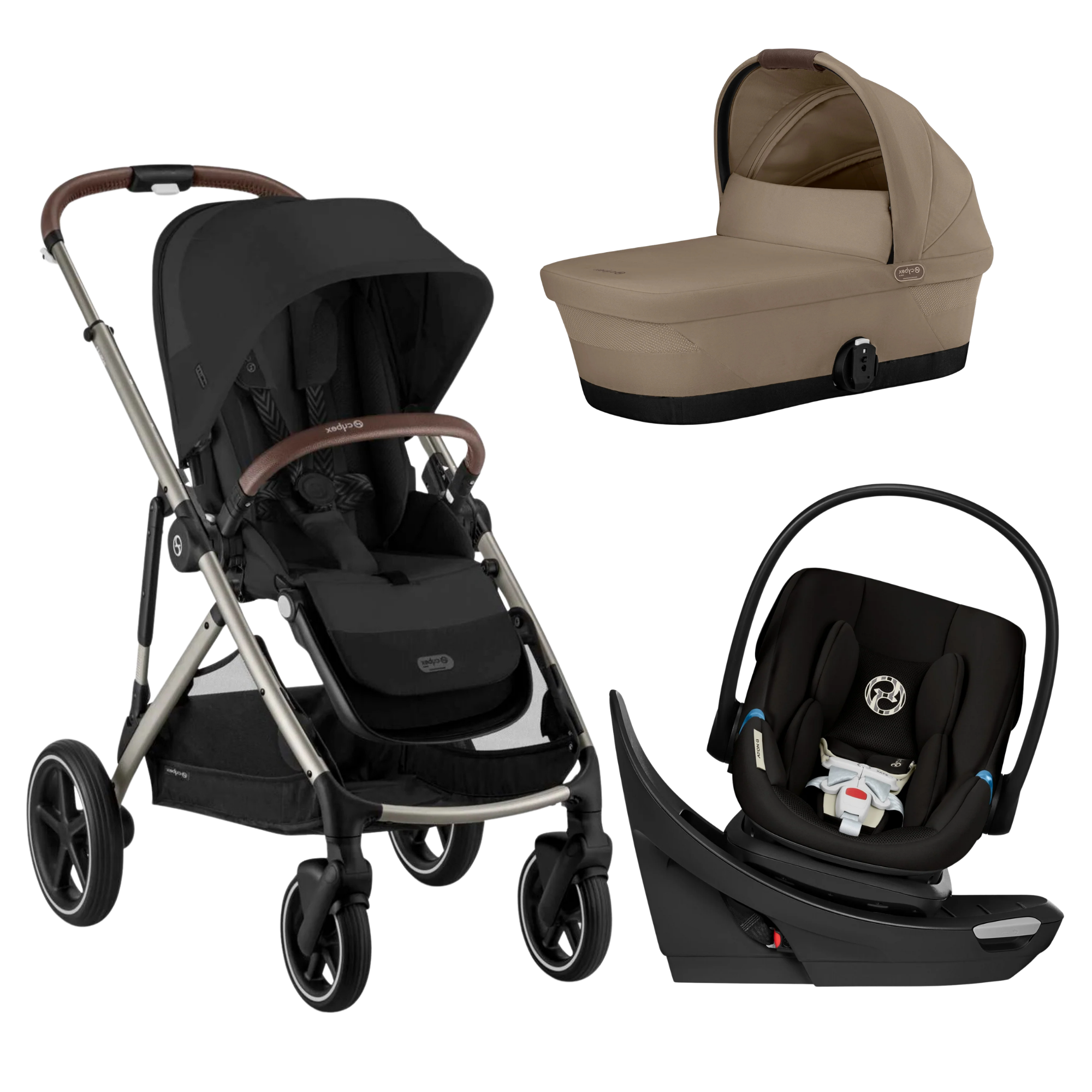 CYBEX Gazelle S + Cot + Aton G Swivel Travel System
