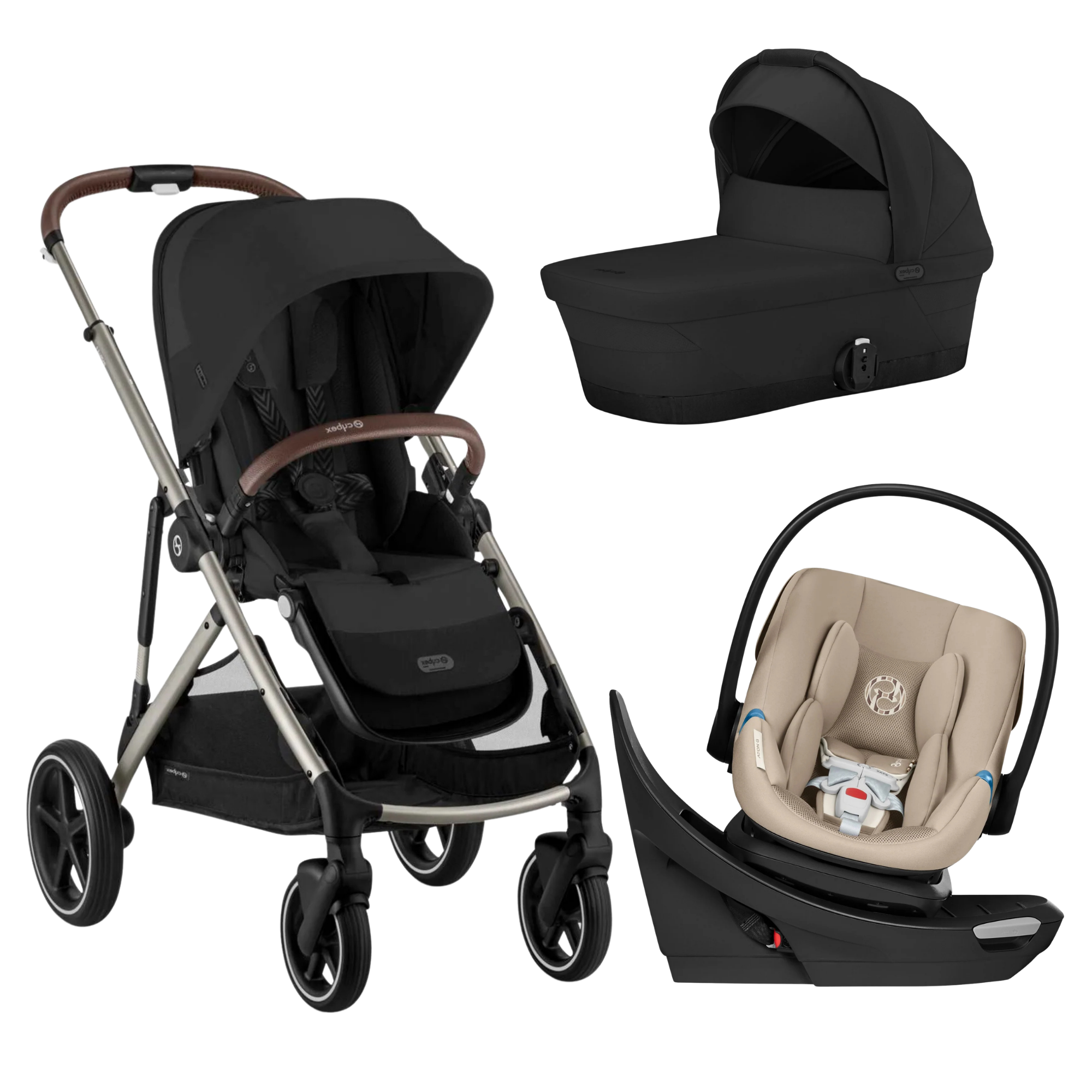 CYBEX Gazelle S + Cot + Aton G Swivel Travel System
