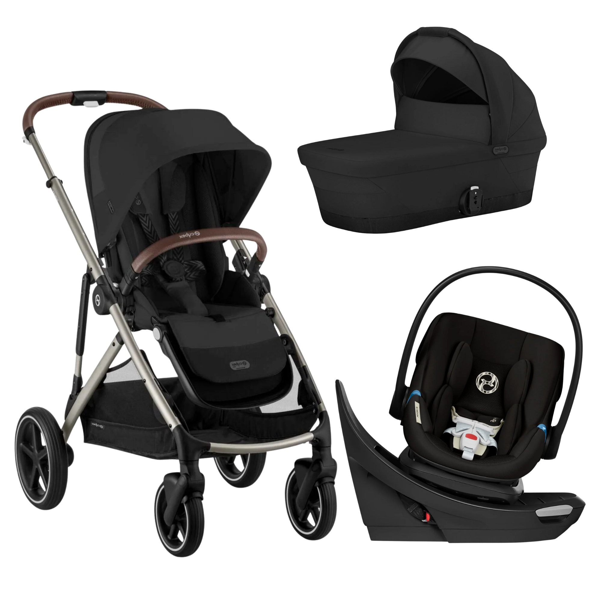 CYBEX Gazelle S + Cot + Aton G Swivel Travel System