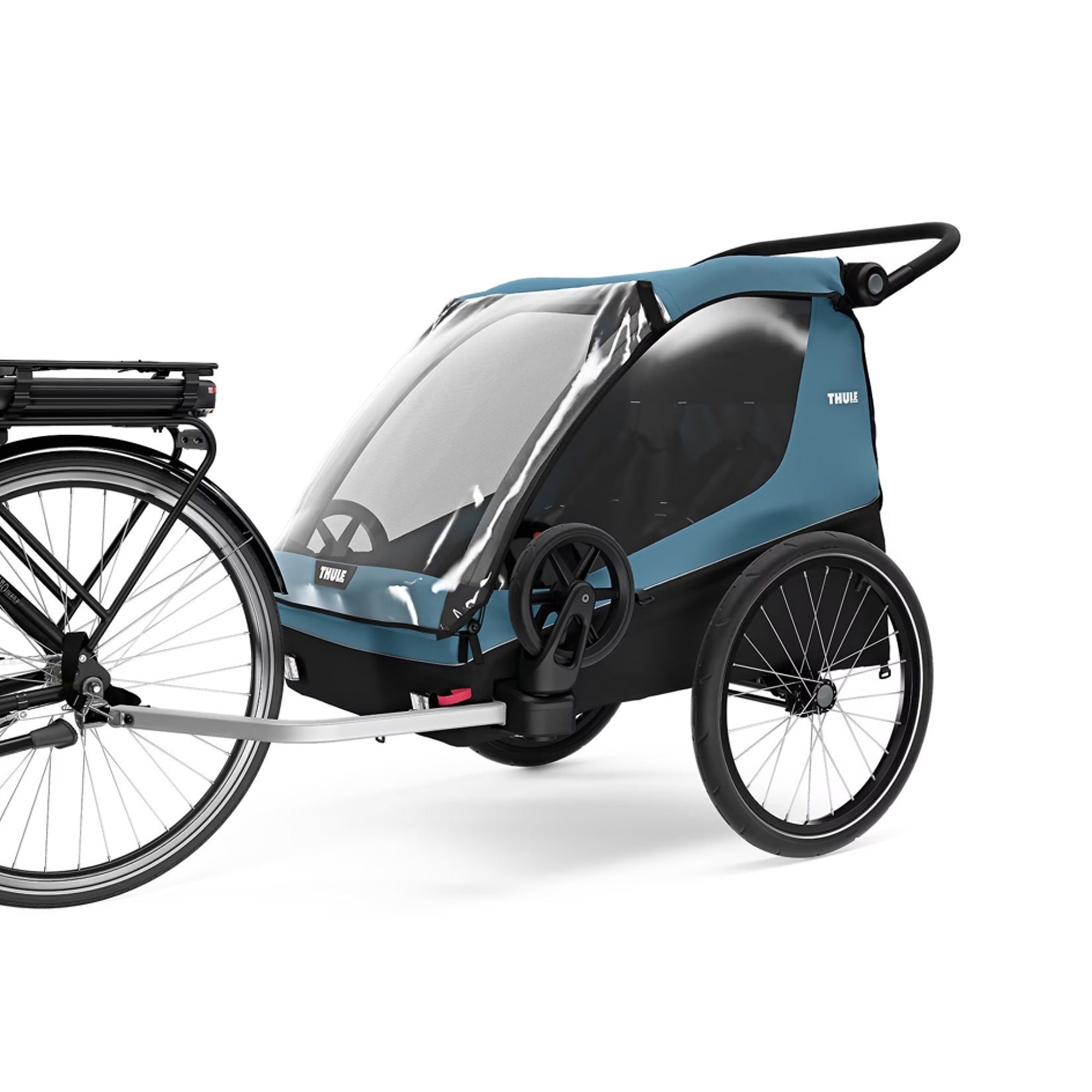 THULE Courier 2-Seat Kids Cargo Bike Trailer - Aegean Blue
