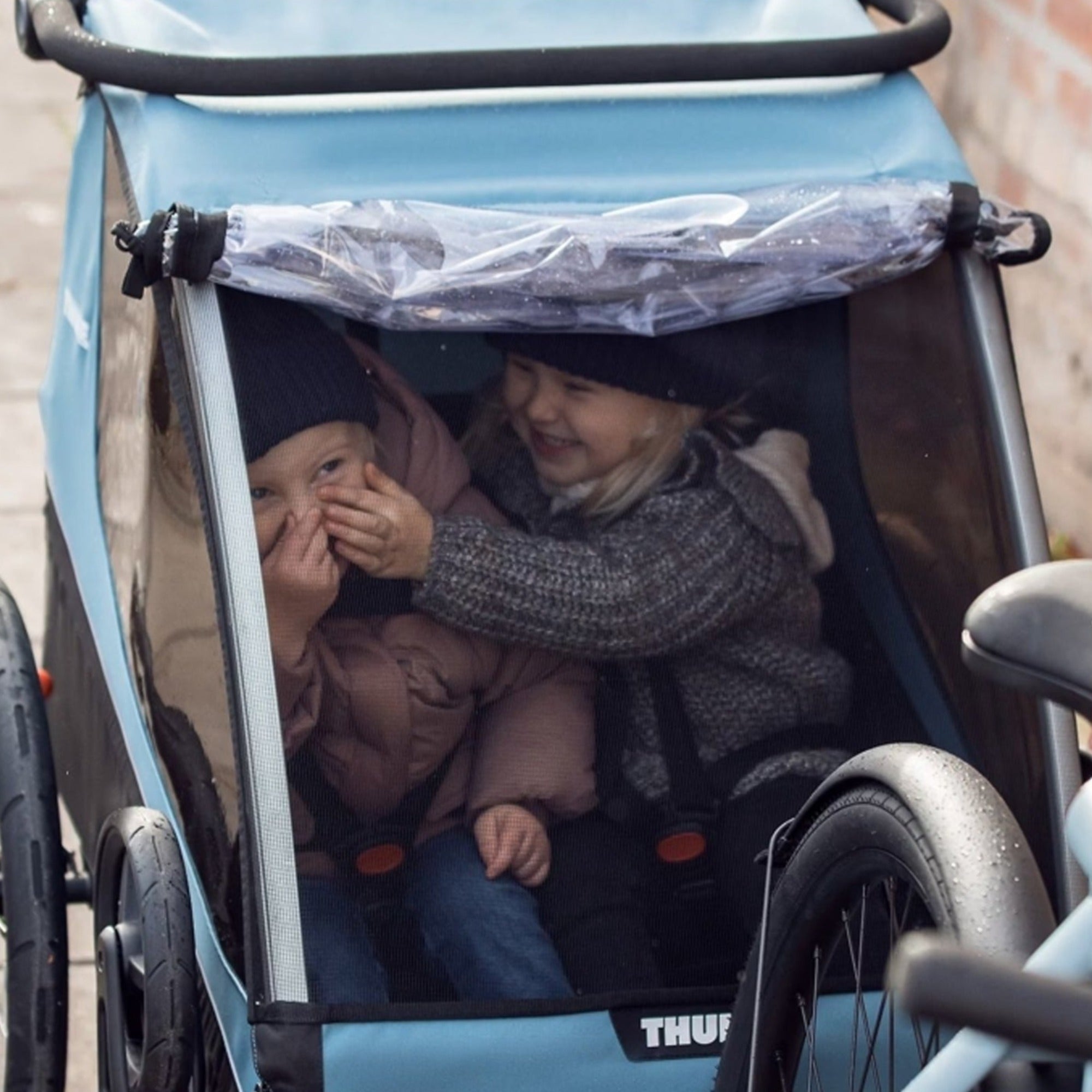 THULE Courier 2-Seat Kids Cargo Bike Trailer - Aegean Blue