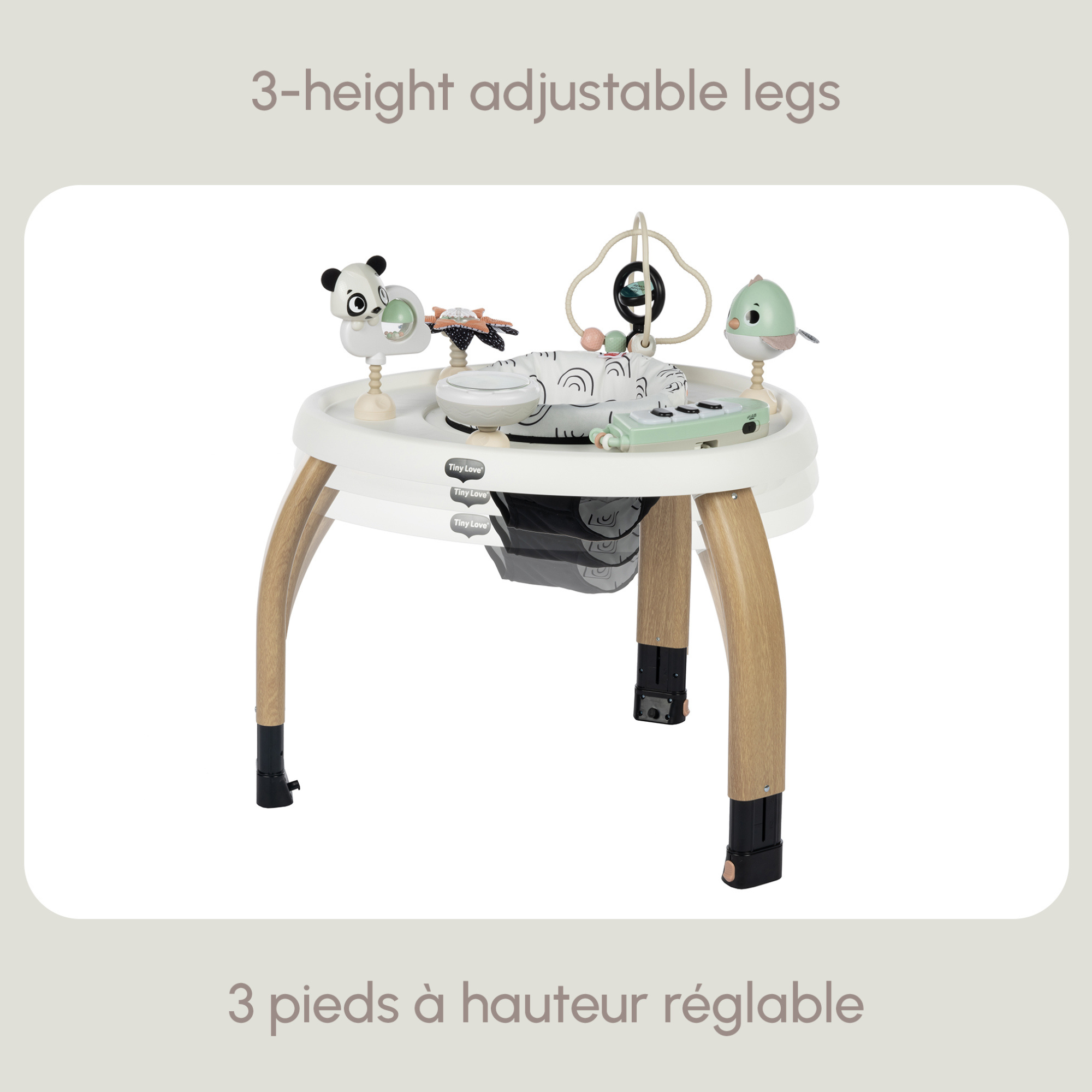 TINY LOVE 5-in-1 Here I Grow Stationary Activity Center - Black & White
