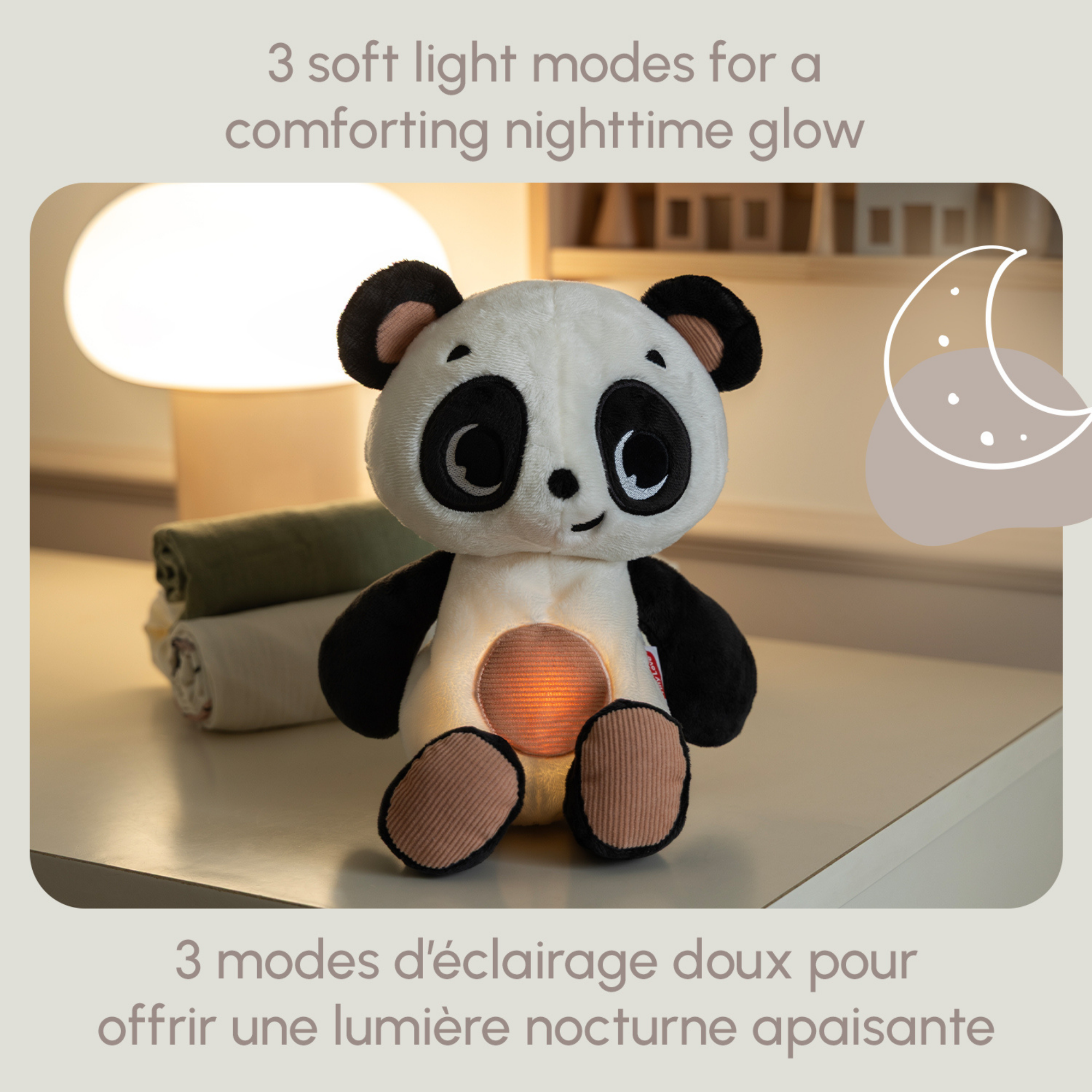 TINY LOVE B&W Décor Plush Panda Snuggly Buddy