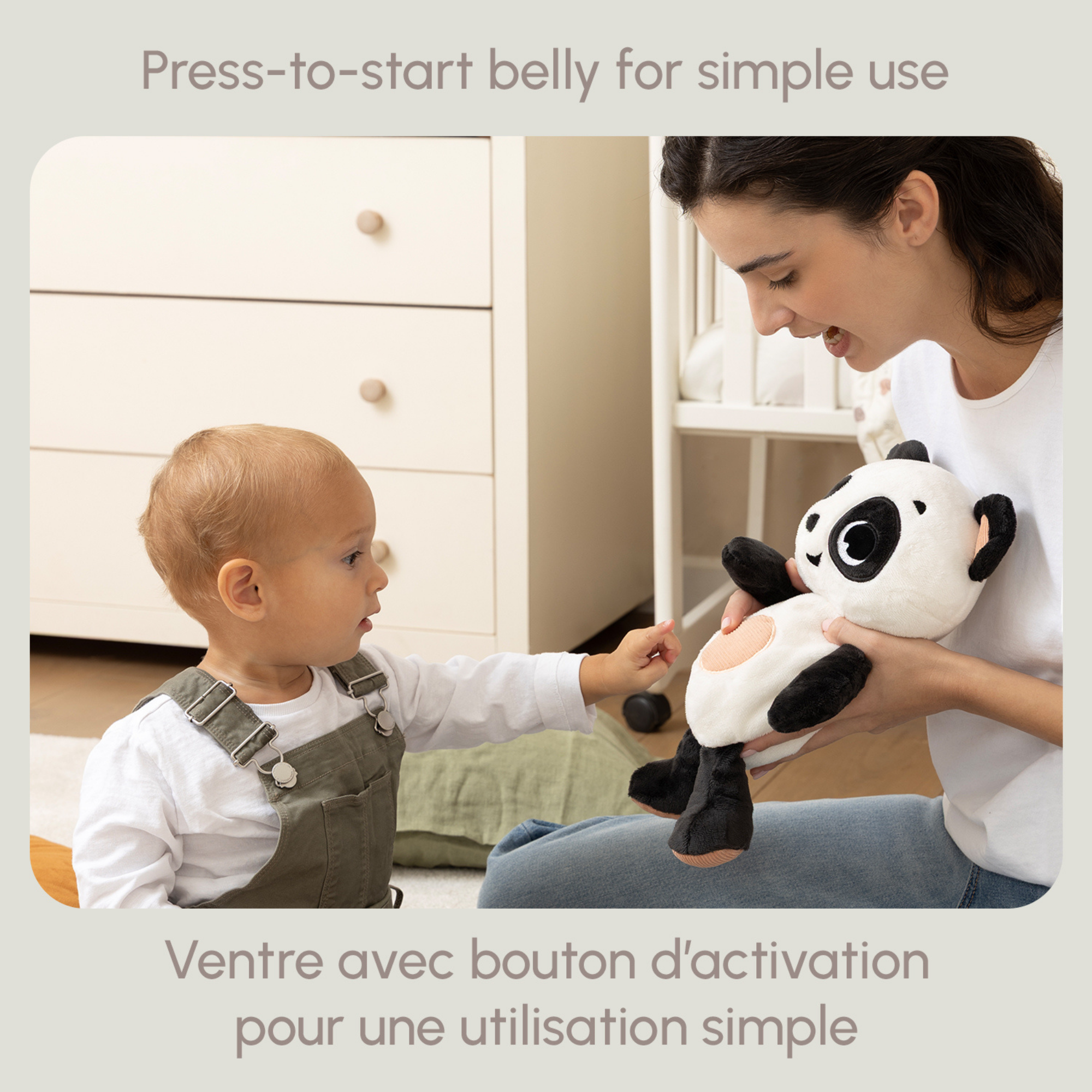 TINY LOVE B&W Décor Plush Panda Snuggly Buddy