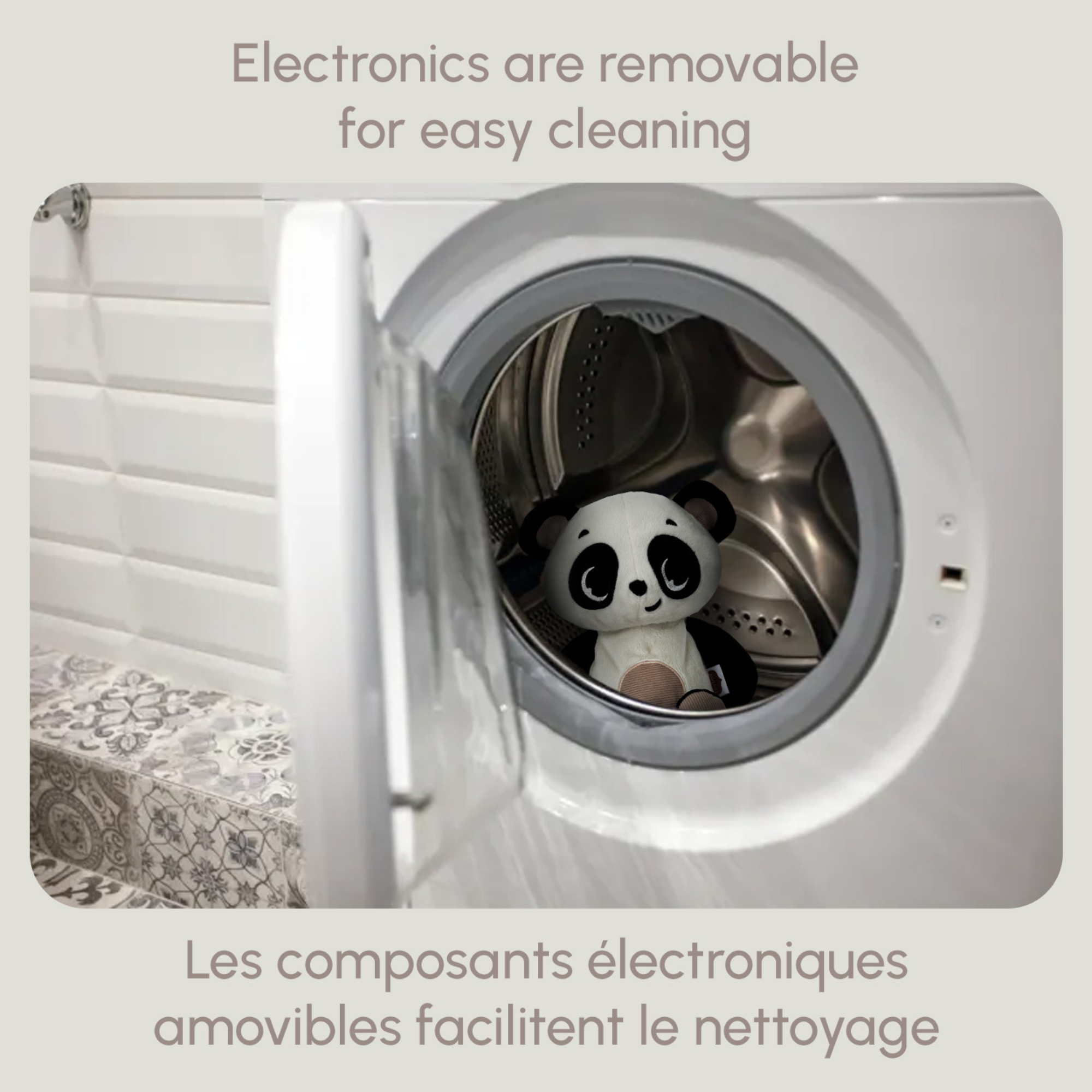 TINY LOVE B&W Décor Plush Panda Snuggly Buddy