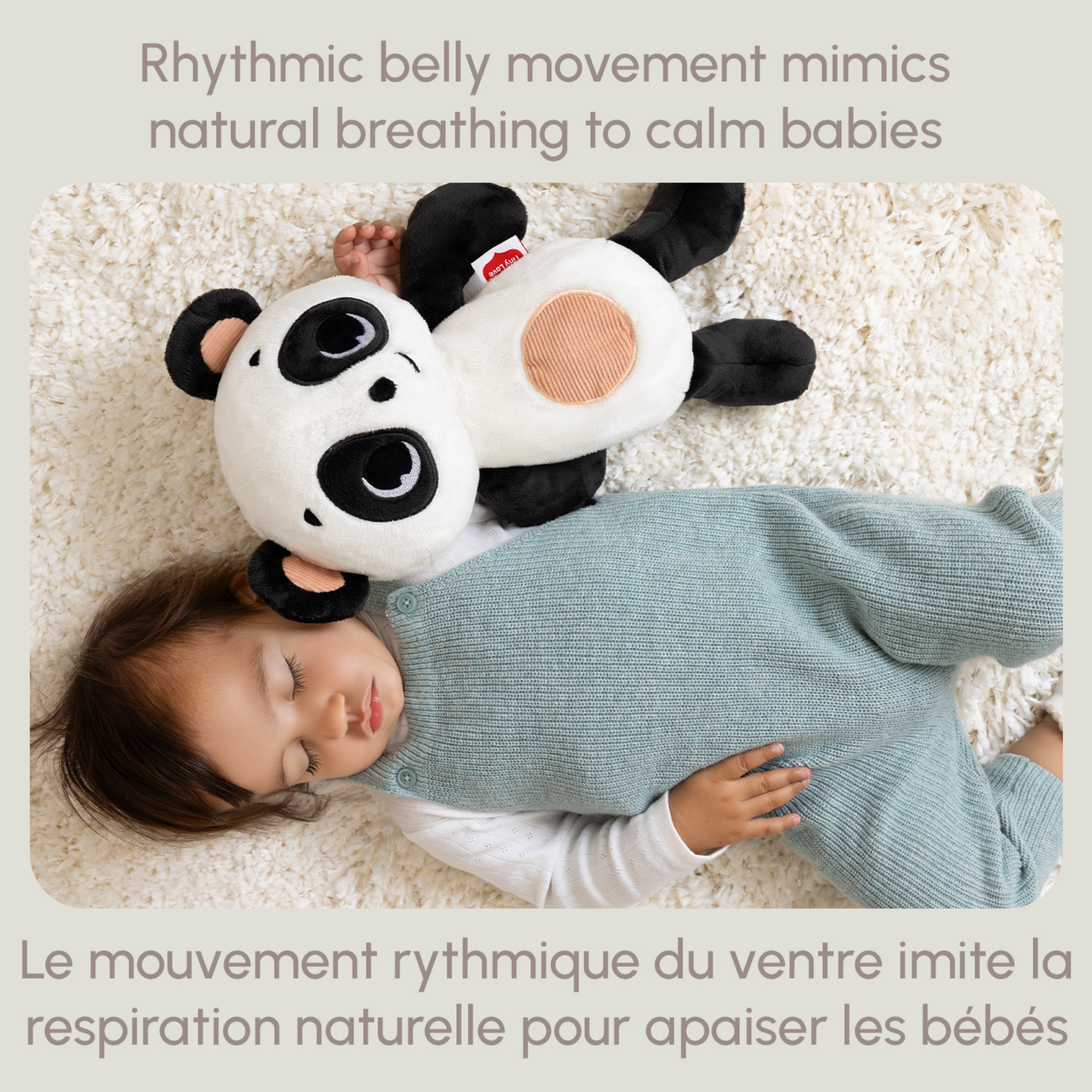 TINY LOVE B&W Décor Plush Panda Snuggly Buddy