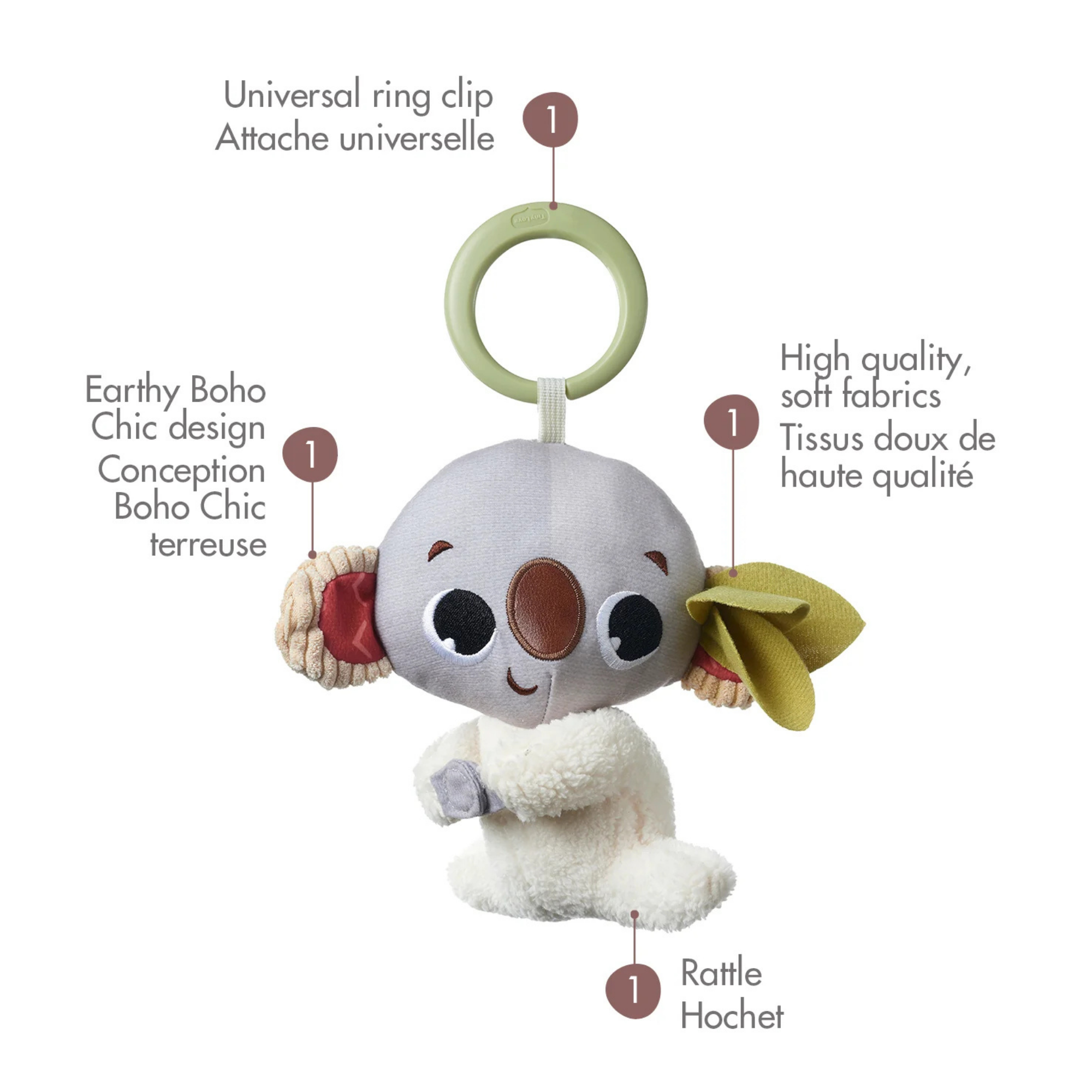 TINY LOVE Boho Chic Koala Rattle Toy